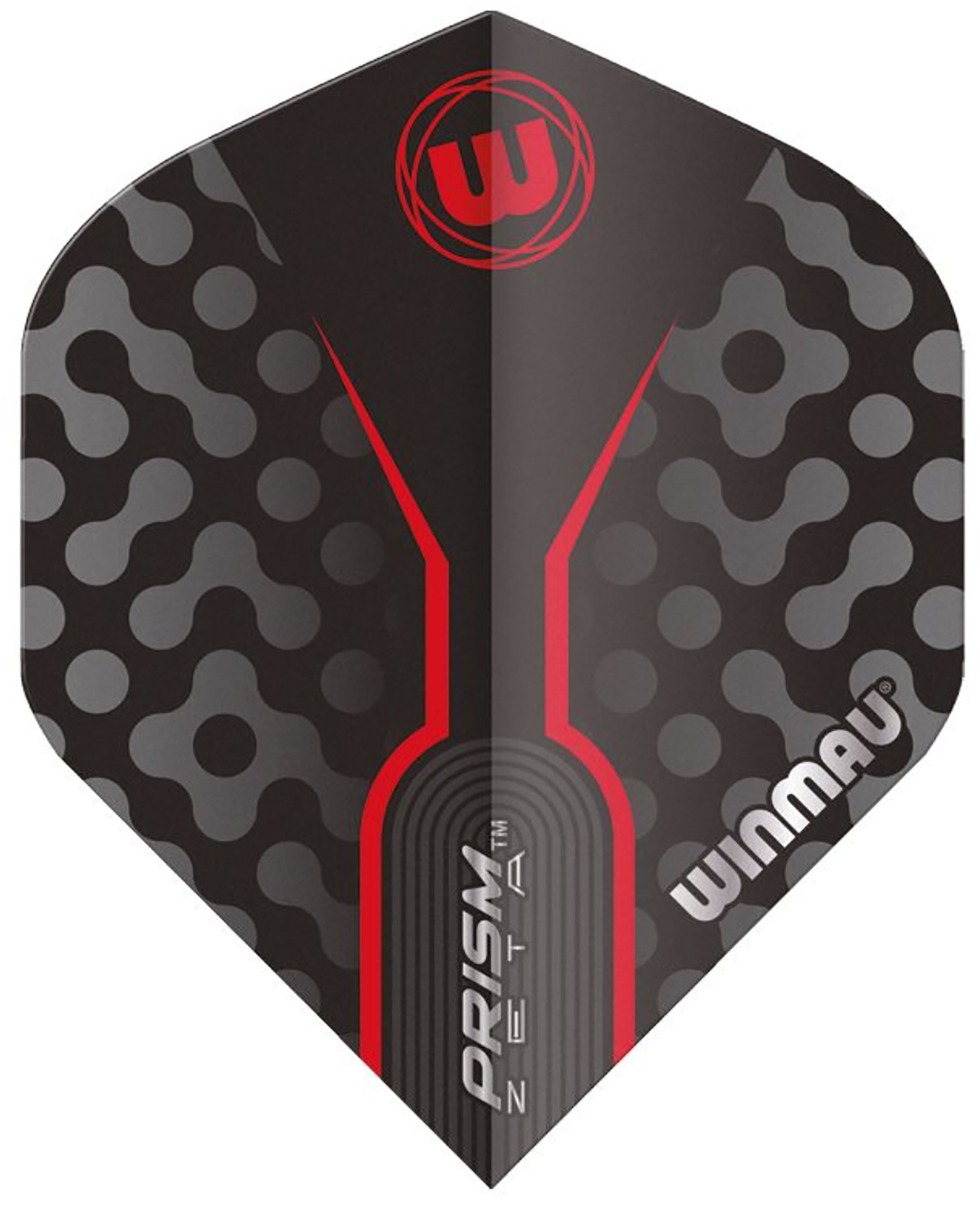 Winmau Prism Zeta - Standard Shape - Black Grey & Red Dart Flights