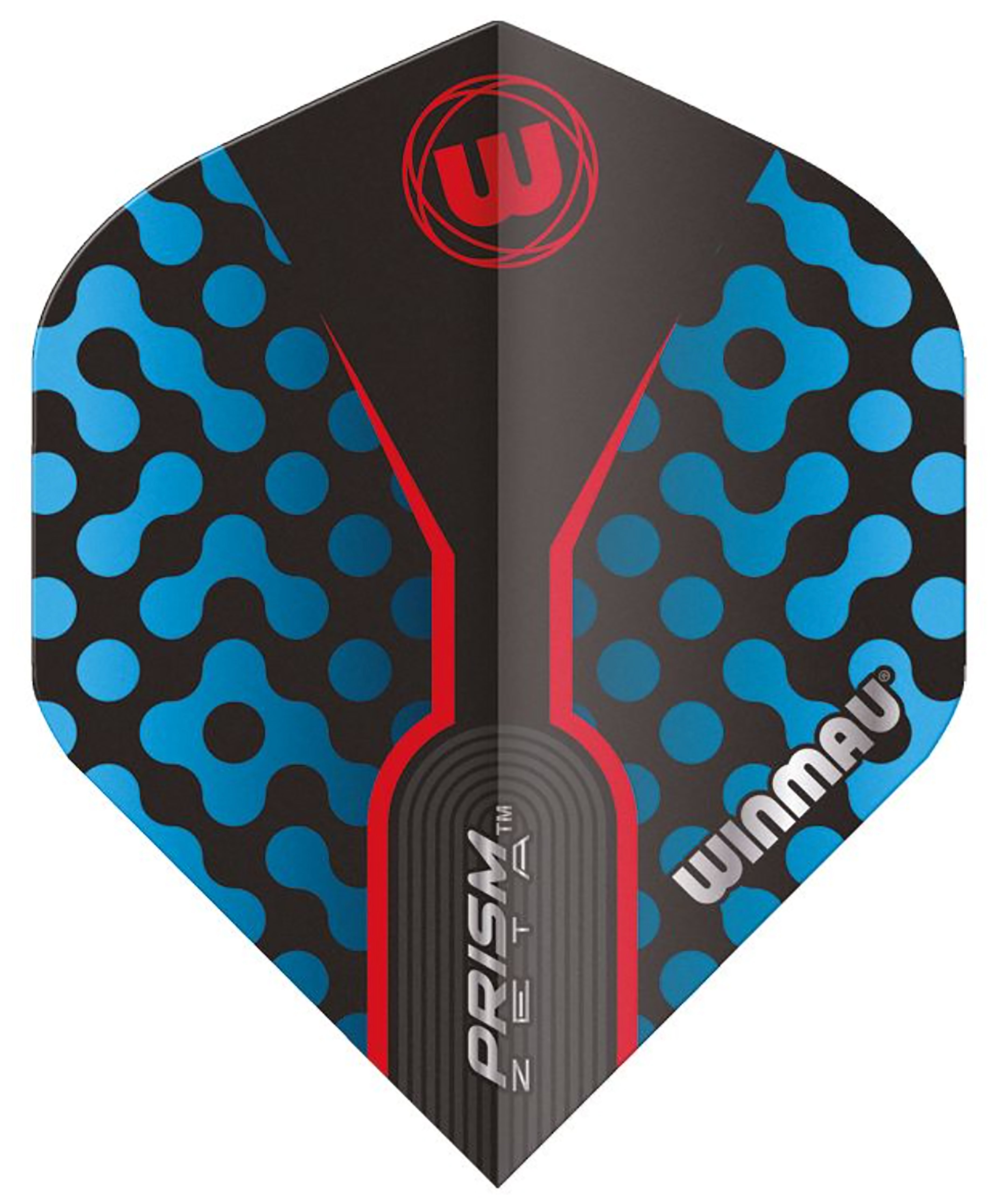 Winmau Prism Zeta - Standard Shape - Black Blue & Red Dart Flights