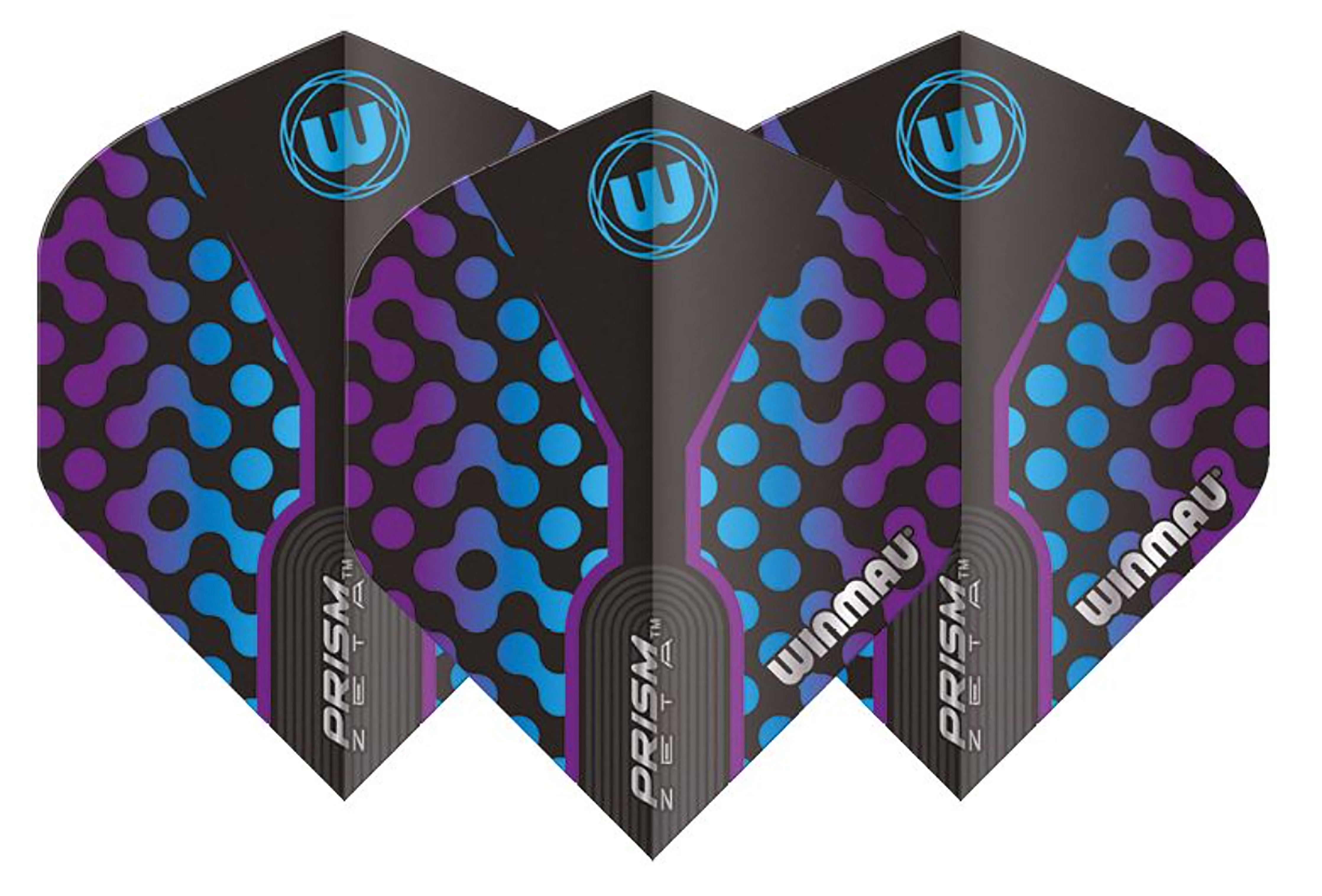 Winmau Prism Zeta - Standard Shape - Black Purple & Blue Dart Flights