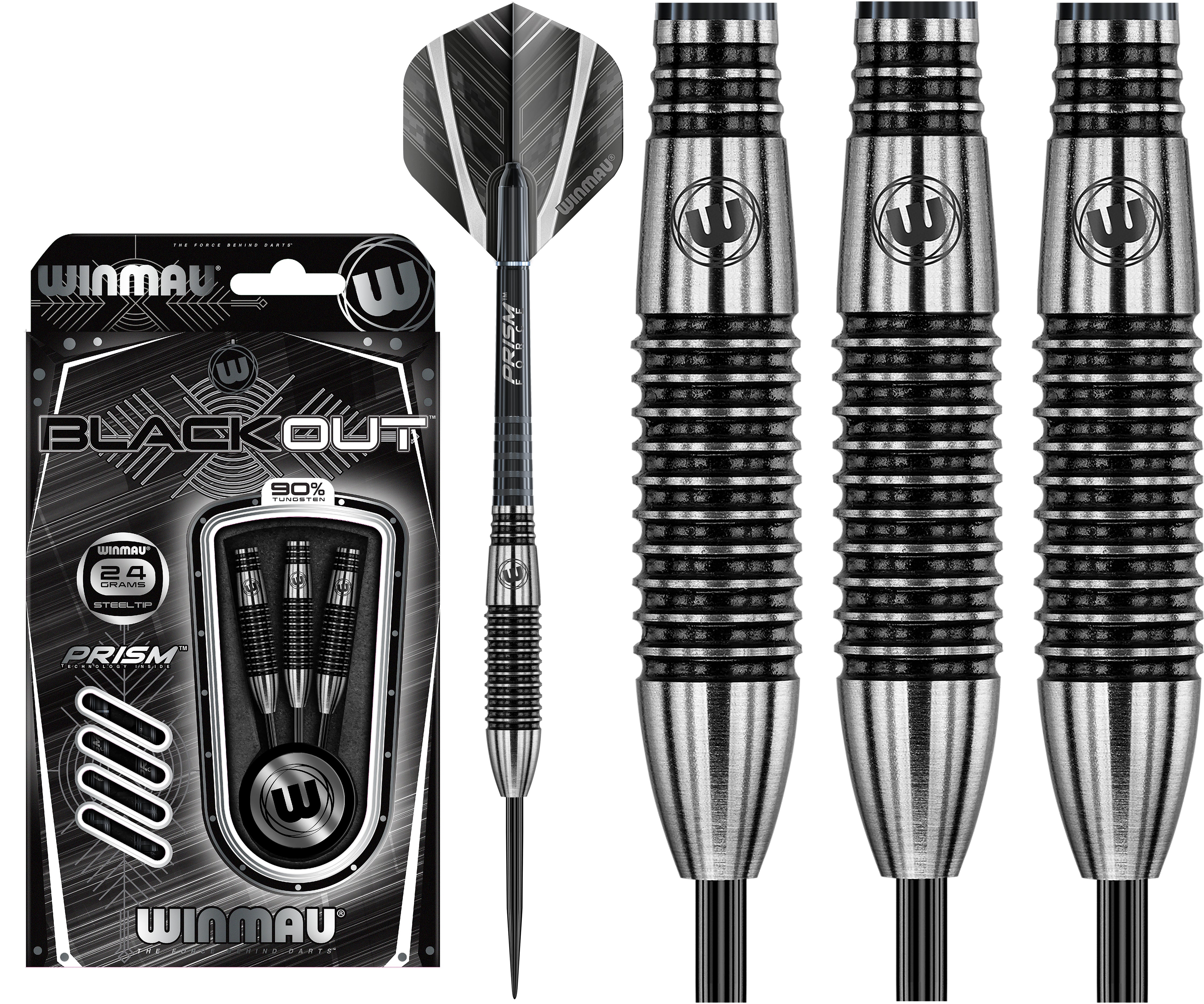 Winmau Blackout - 90% Tungsten Darts - 24g 26g