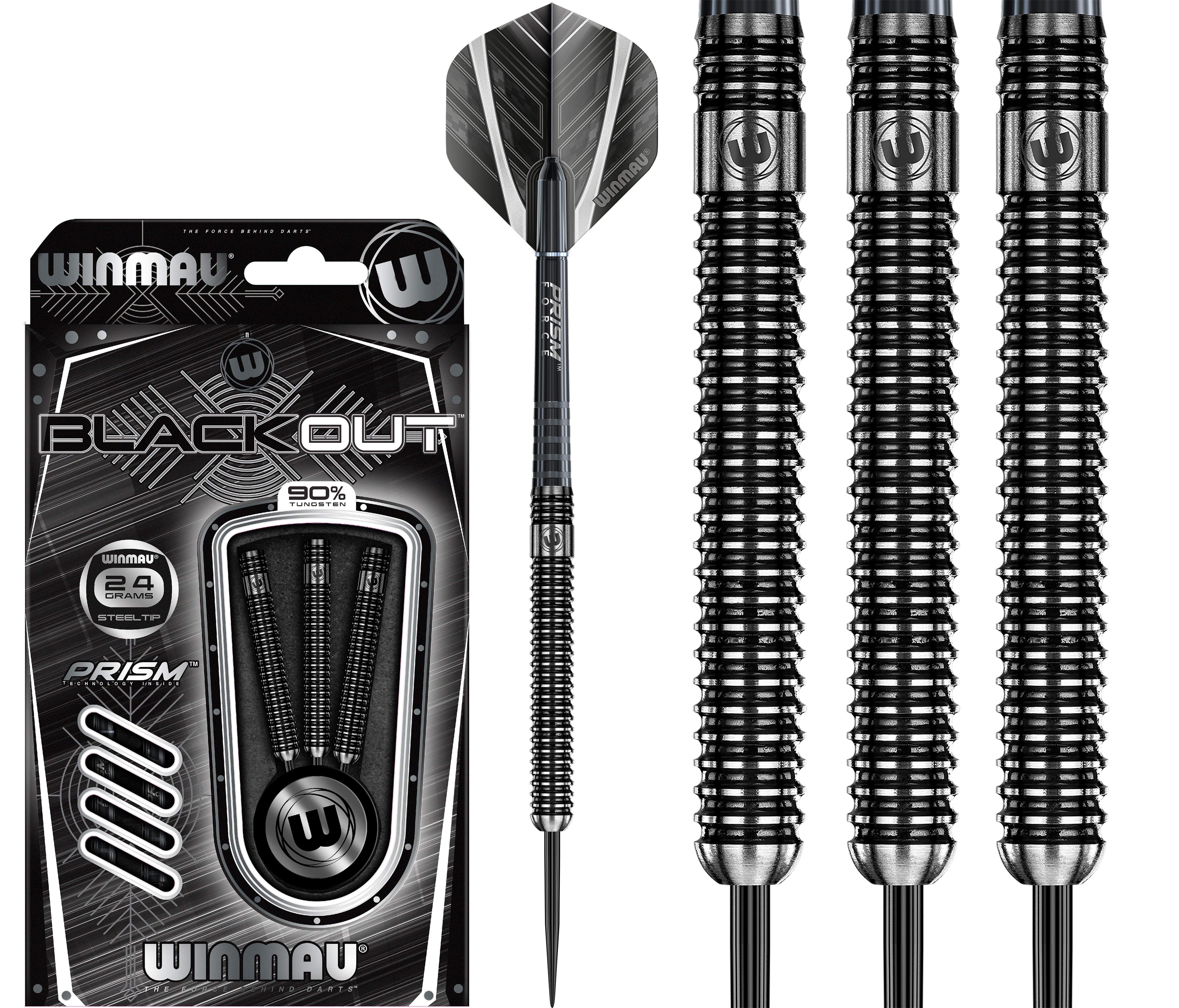 Winmau Blackout - 90% Tungsten Darts - 21g - 28g