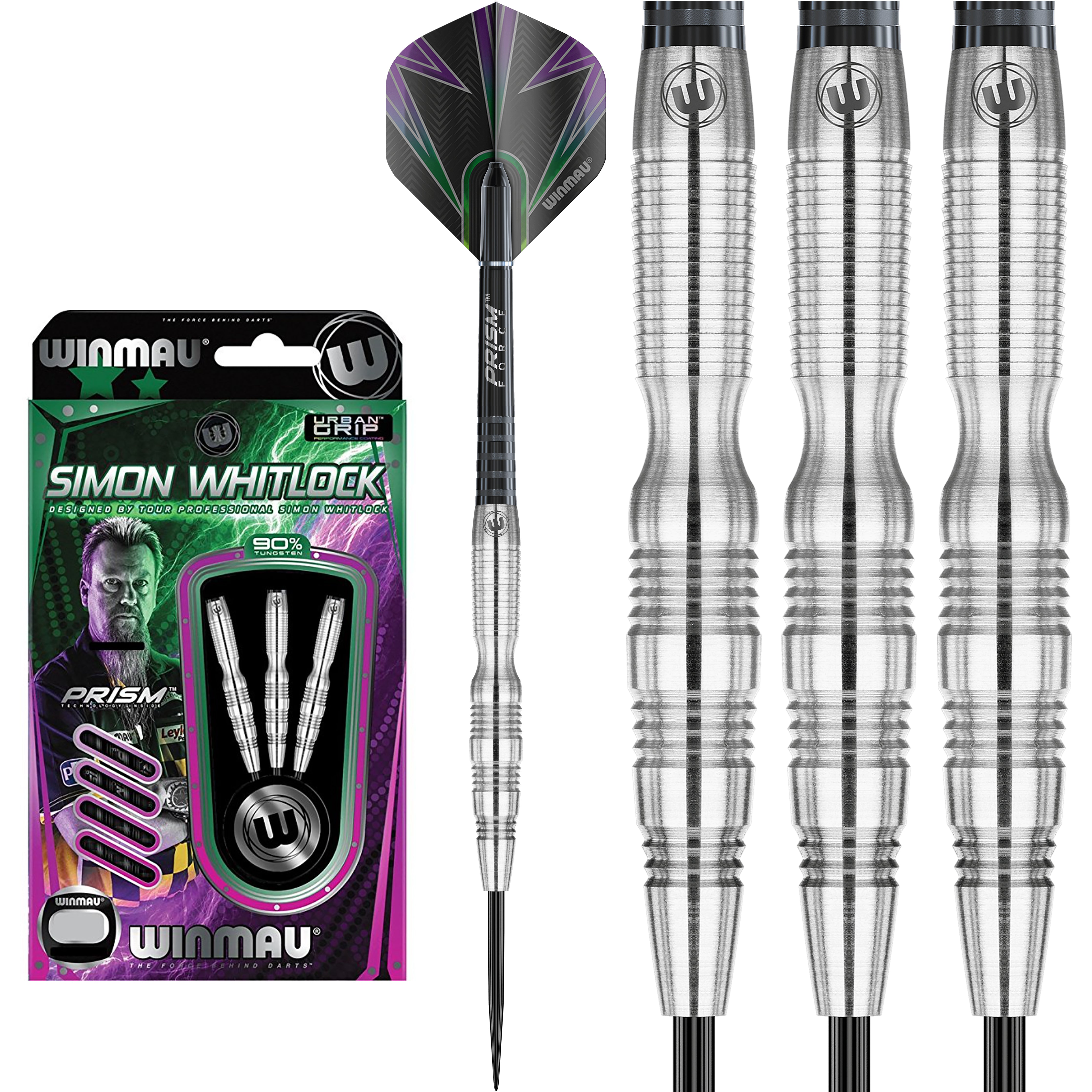 Winmau Simon Whitlock Silver 90% Tungsten Darts - 22g 24g