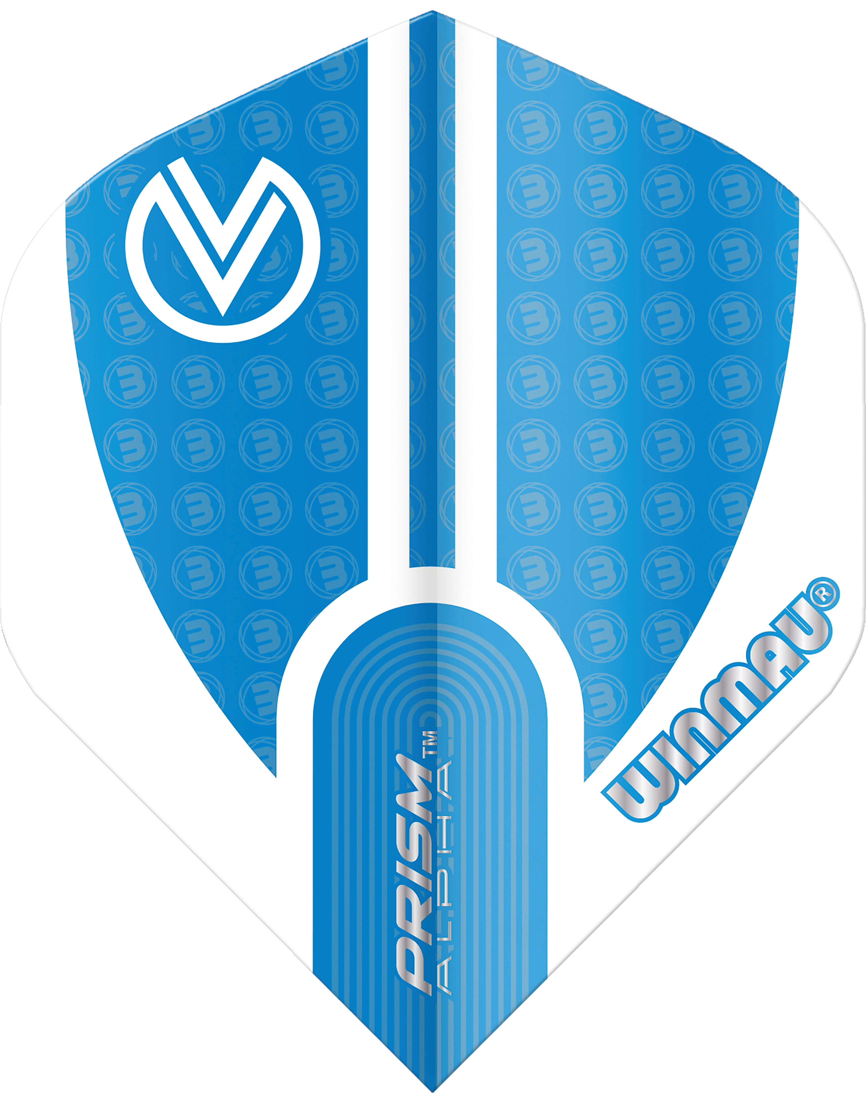 Winmau - Prism Delta - Dart Flights - 100 Micron - Standard - Vincent van der Voort - VvdV - Blue / White