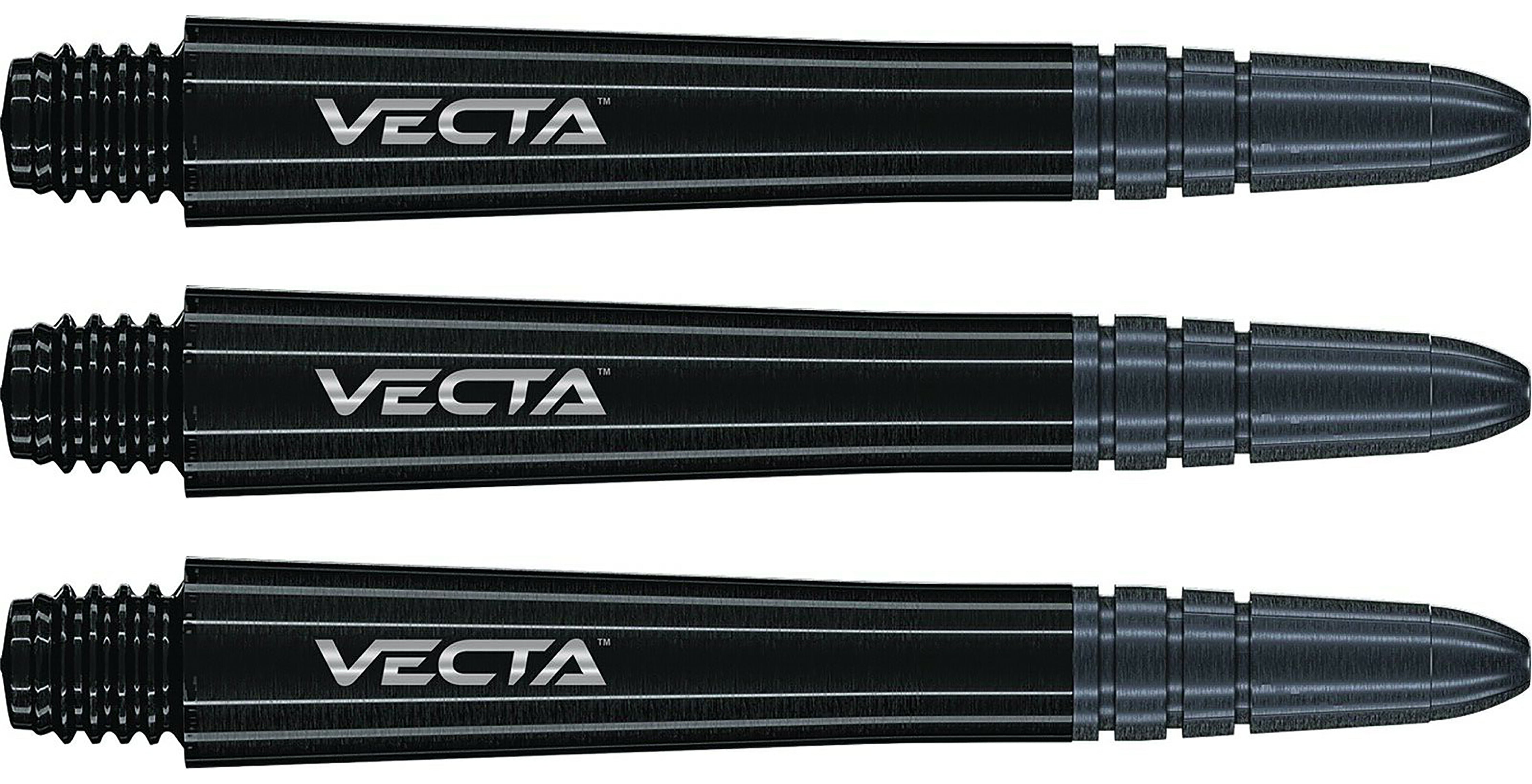 Winmau Vecta Stems - Polycarbonate Base - Aluminium Top - Black