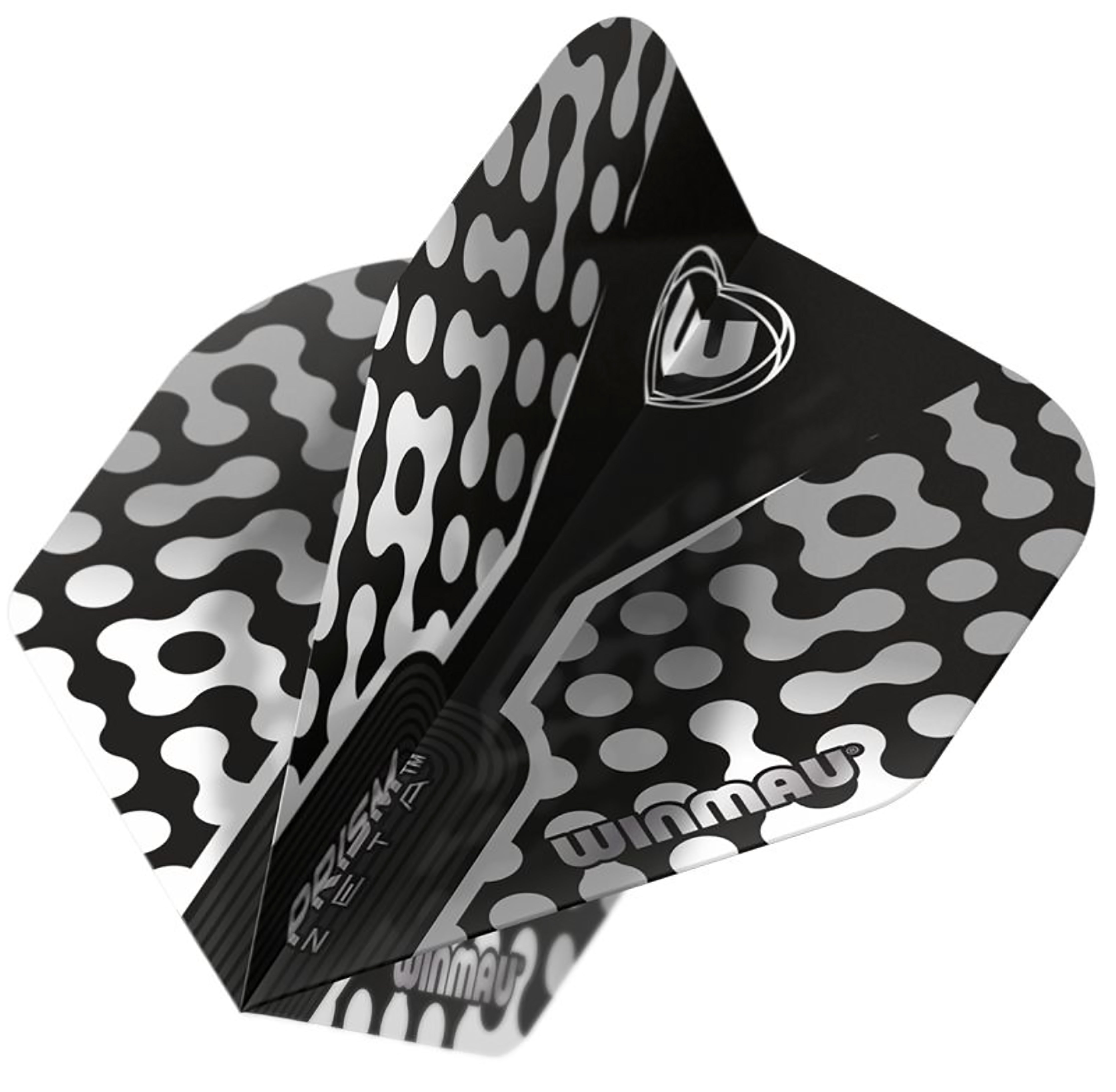 Winmau Prism Zeta - Standard Shape - Black Grey & White Dart Flights