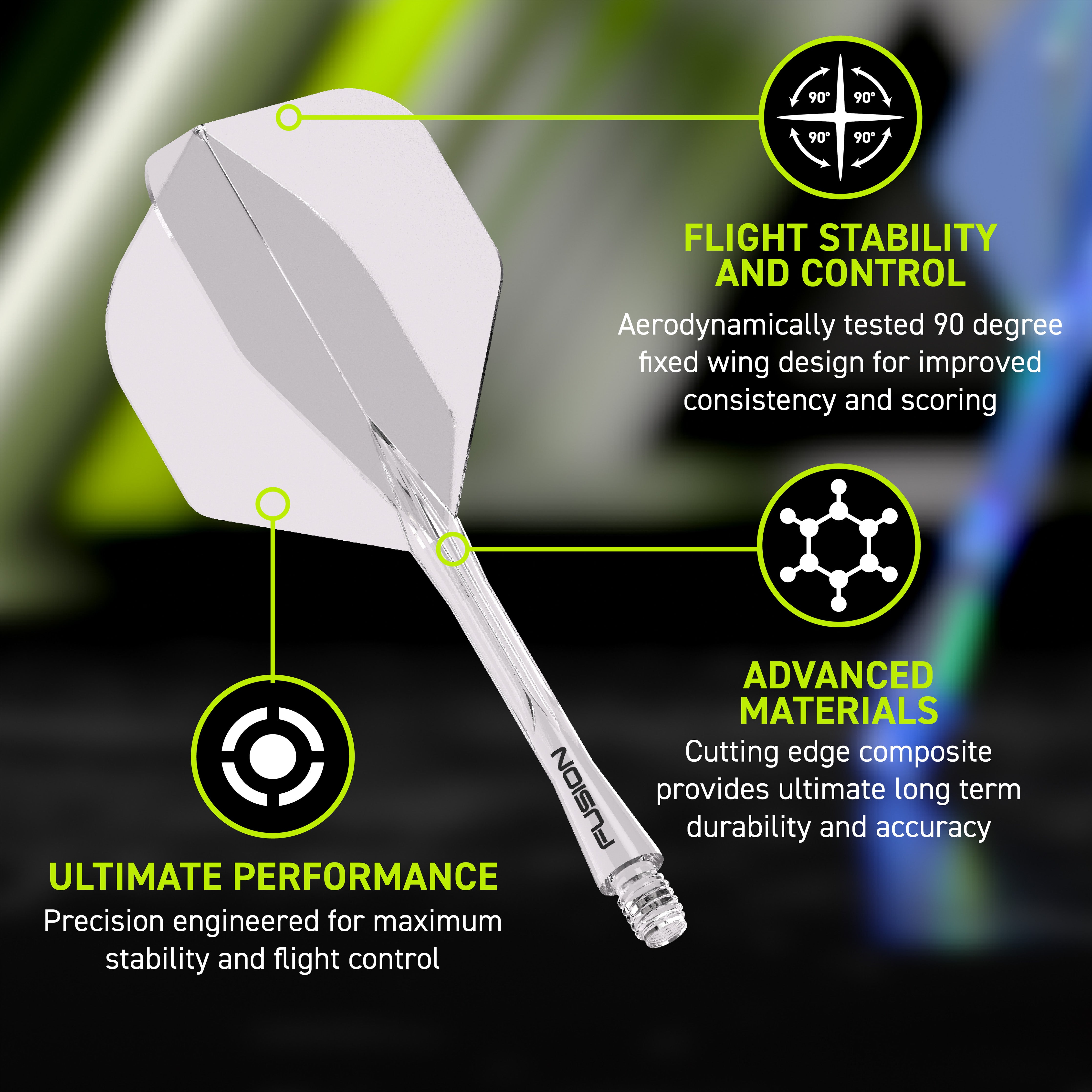 Winmau Fusion Integrated Flight & Shaft System - No2 - Clear