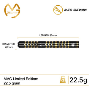 Winmau MVG Limited Edition Steel Tip Darts - 5 Year Anniversary Gift Box - 22.5g
