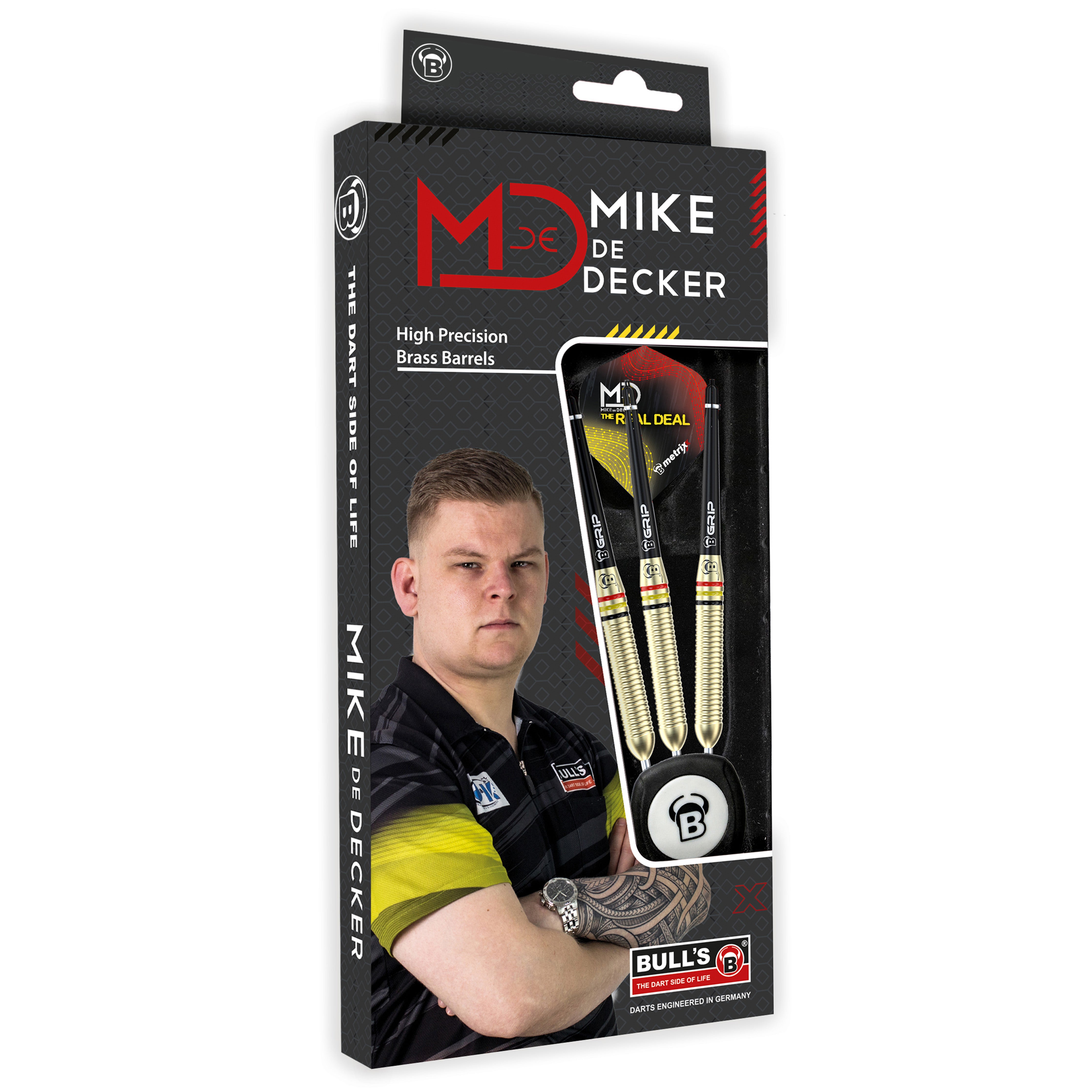 BULL'S Mike de Decker Player Brass Steel Darts Set - 20g