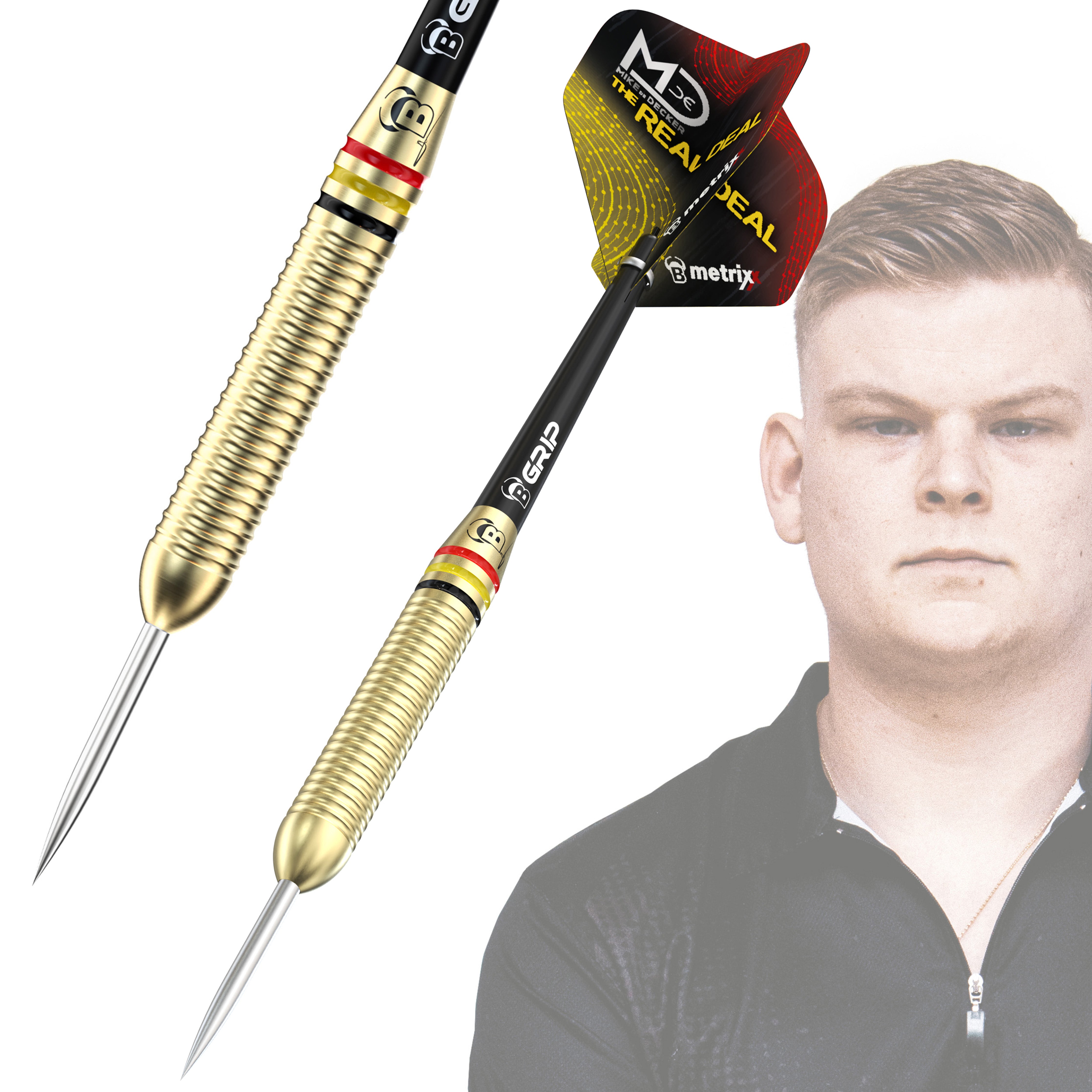 BULL'S Mike de Decker Player Brass Steel Darts Set - 20g