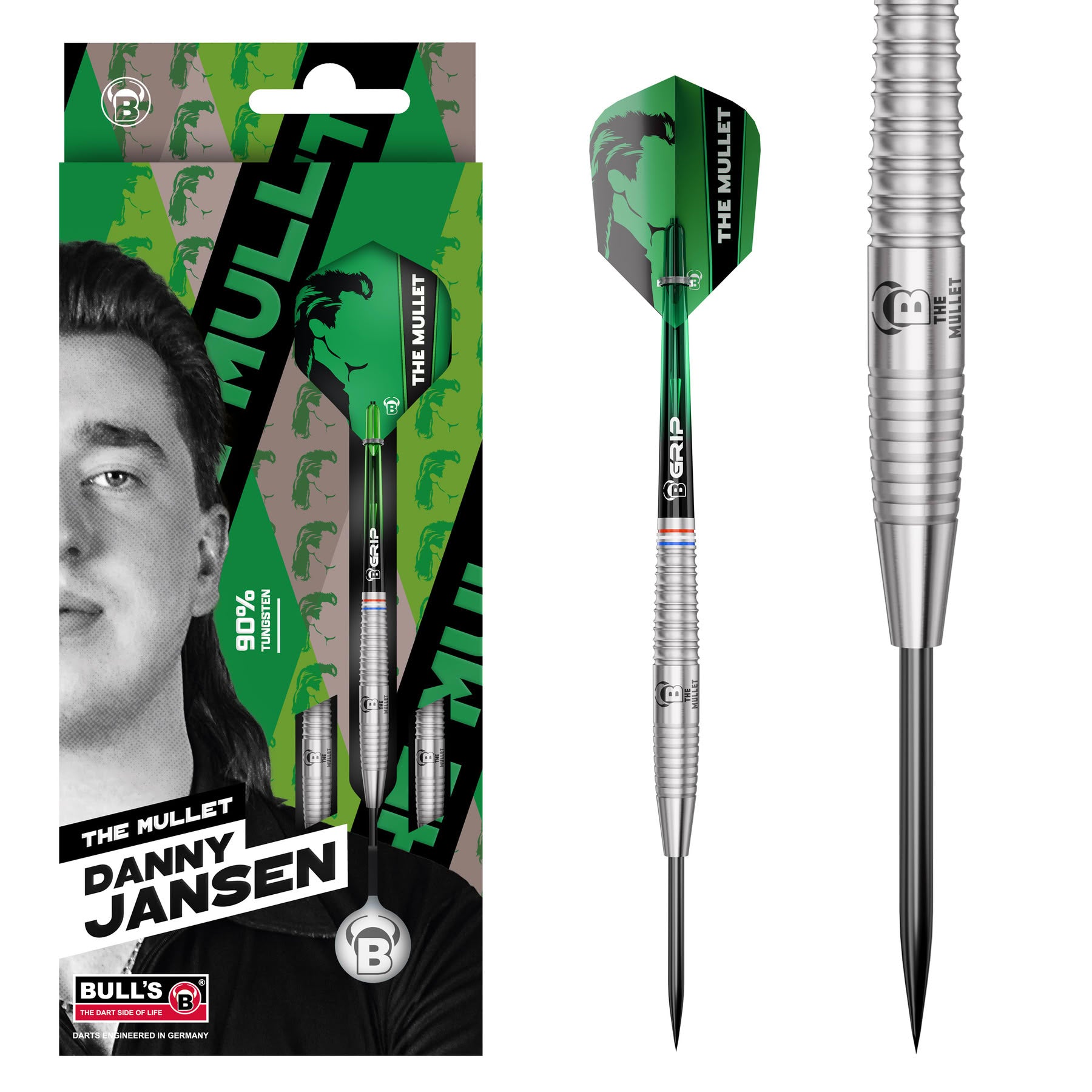 BULL'S Danny Jansen G2 - 90%Tungsten Steel Tip Darts - 22g 24g 26g