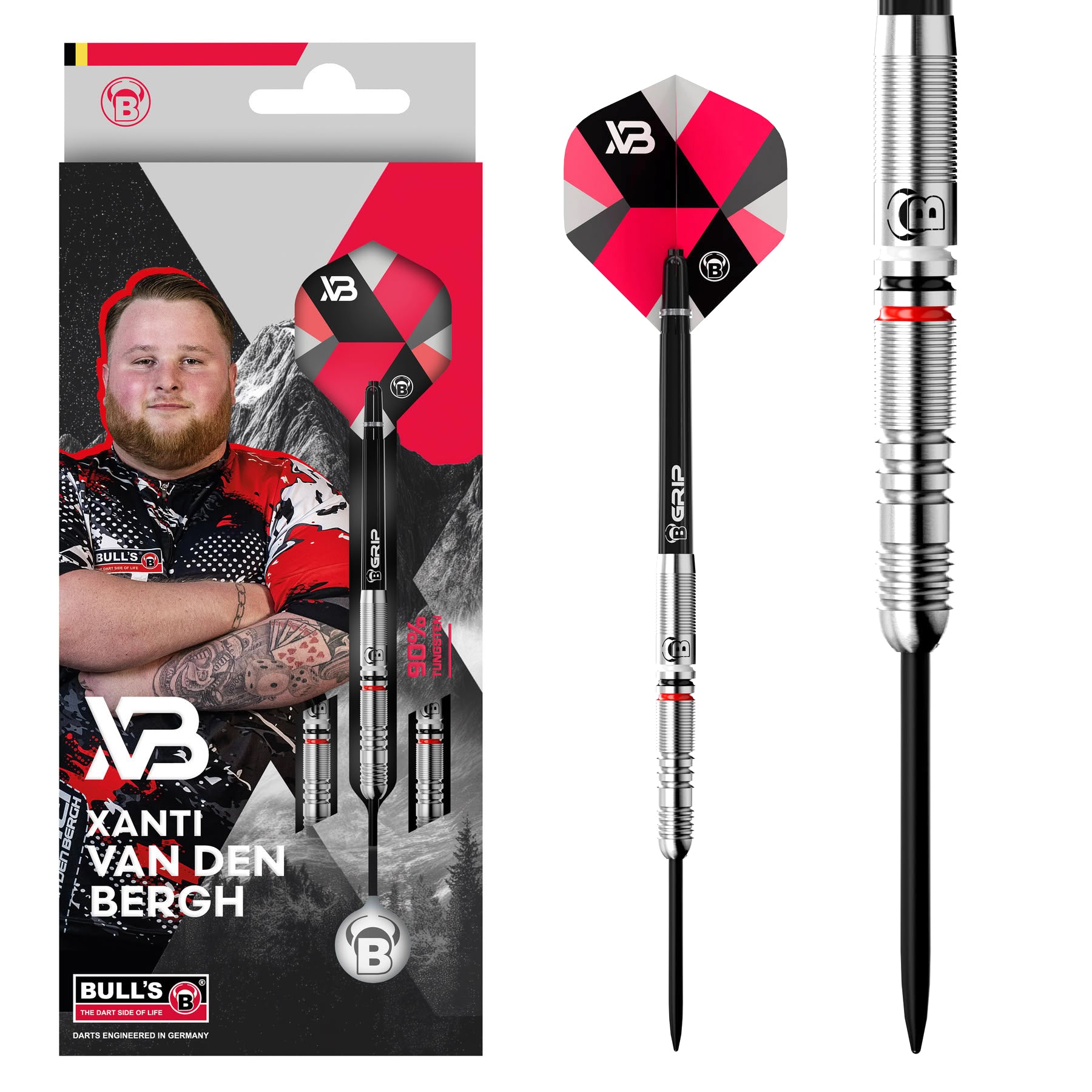 BULL'S Xanti Van den Bergh - 90% Tungsten Steel Tip Darts - 22g 24g