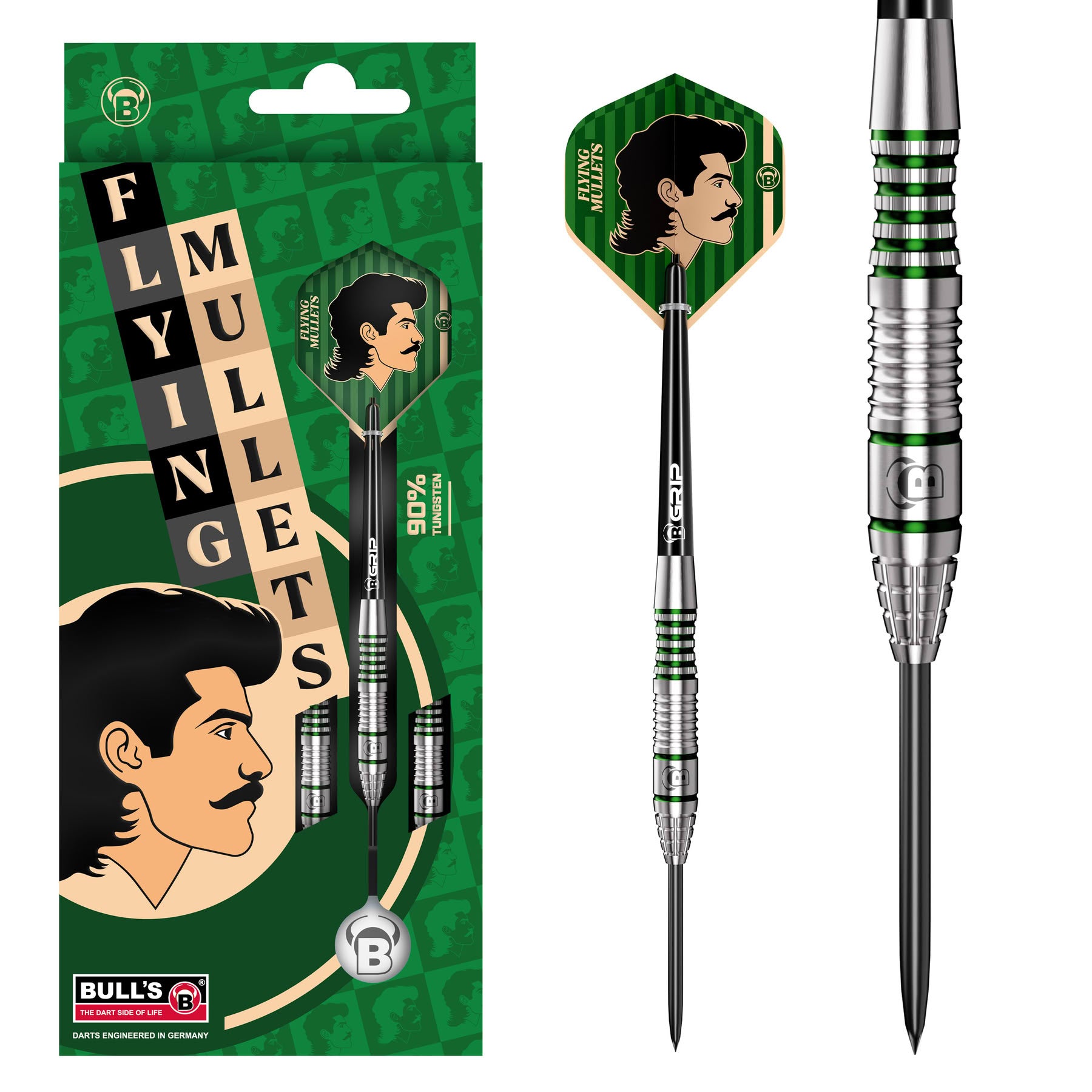 BULL'S Flying Mullet - 90%Tungsten Steel Tip Darts - 21g 23g