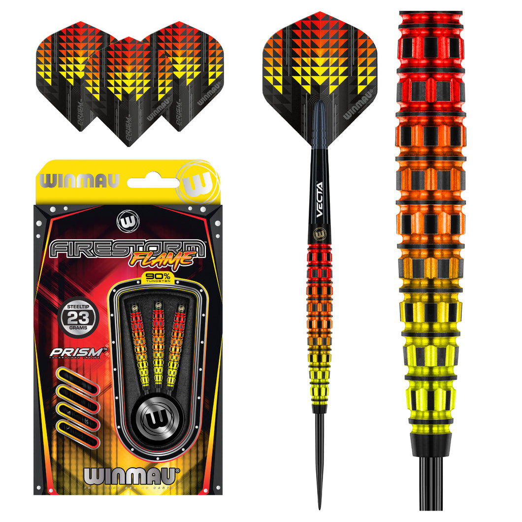 Winmau Firestorm Flame - 90% Tungsten Darts - Tapered - 21g 23g 25g