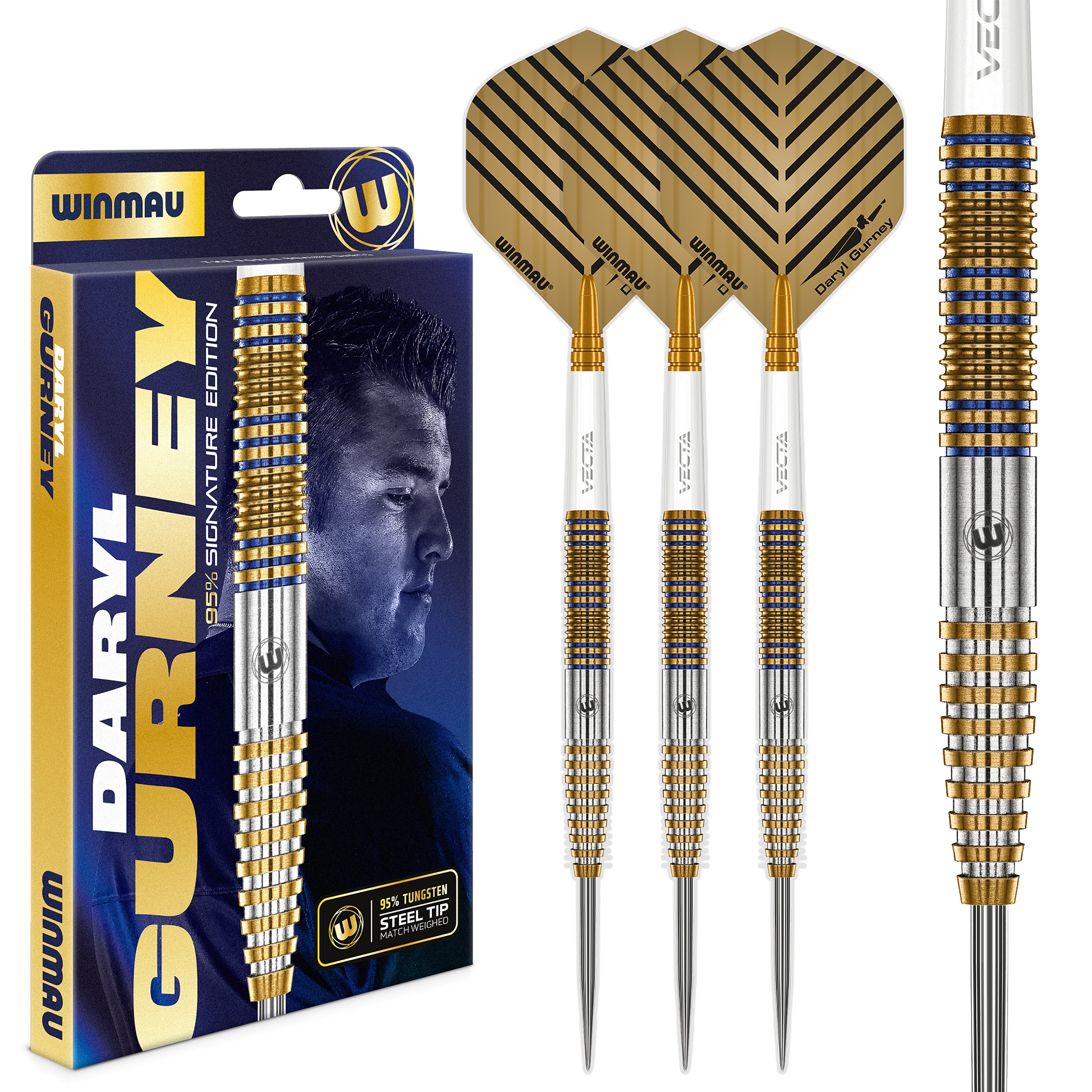 Winmau Daryl 'Super Chin' Gurney -Signature Edition - 95% Tungsten Darts - 23g