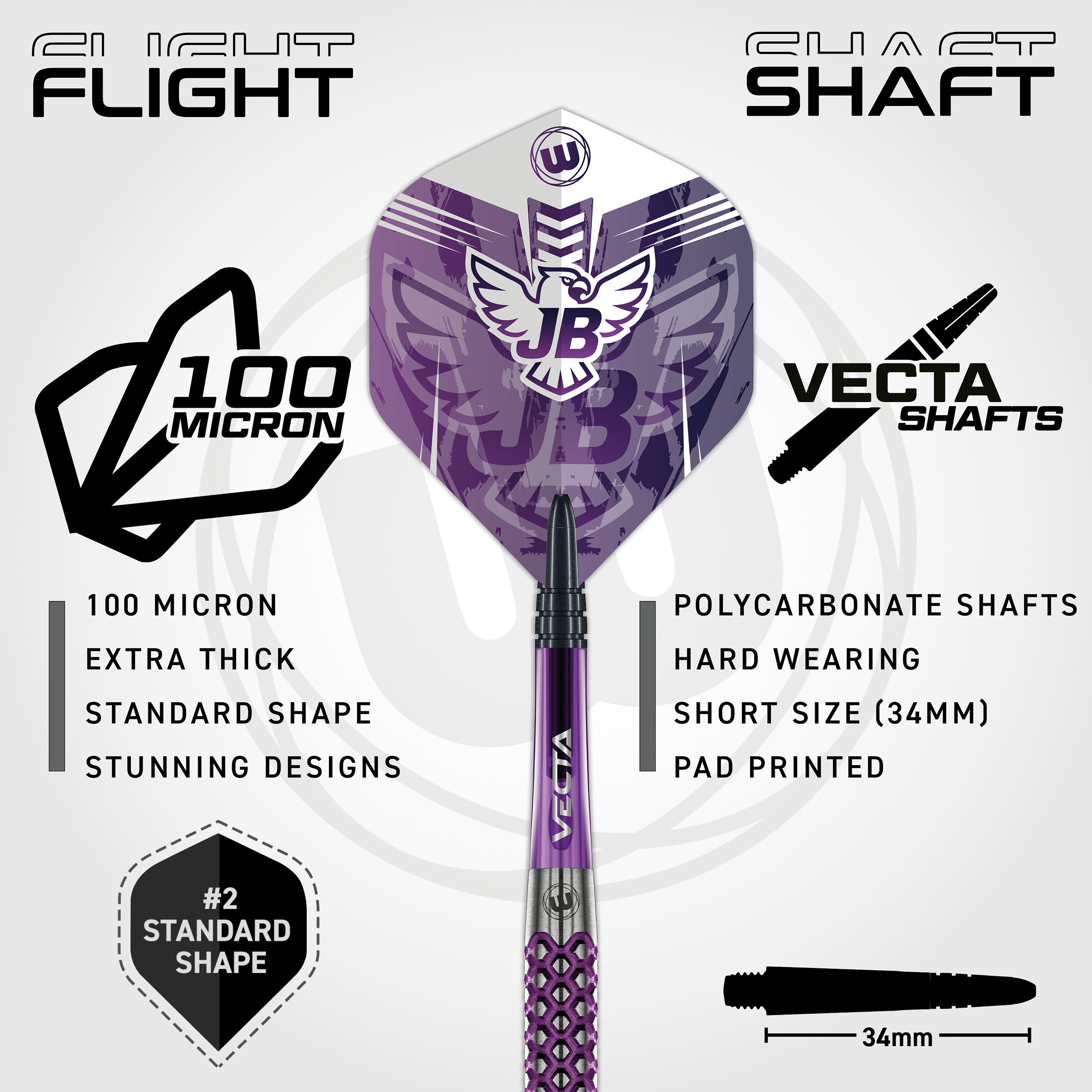 Winmau John Brown - Signature Edition - 90% Tungsten Darts - 22g