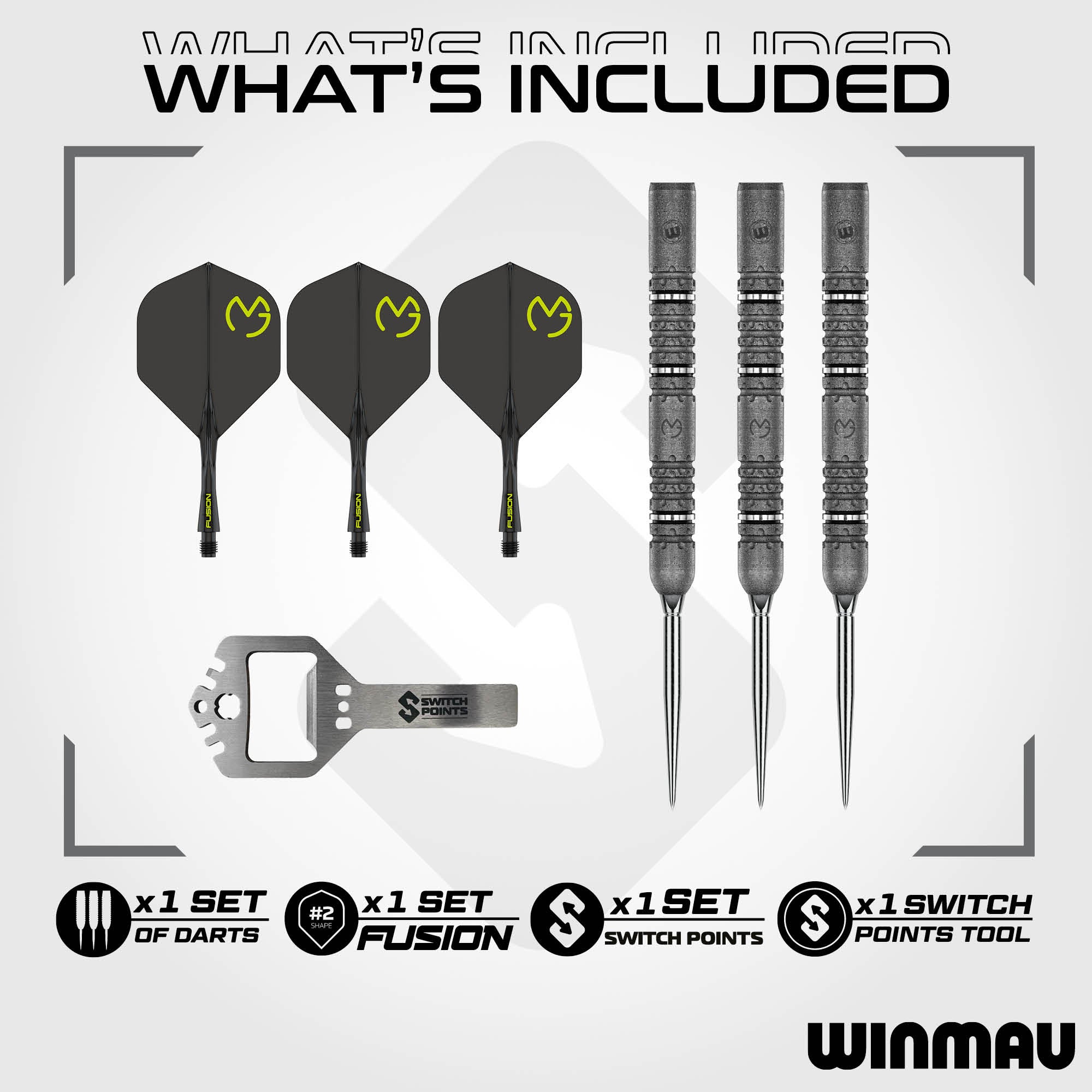 Winmau Michael van Gerwen - MVG - Signature Edition Switch Points - 90% Tungsten Darts - 22g 23g 24g
