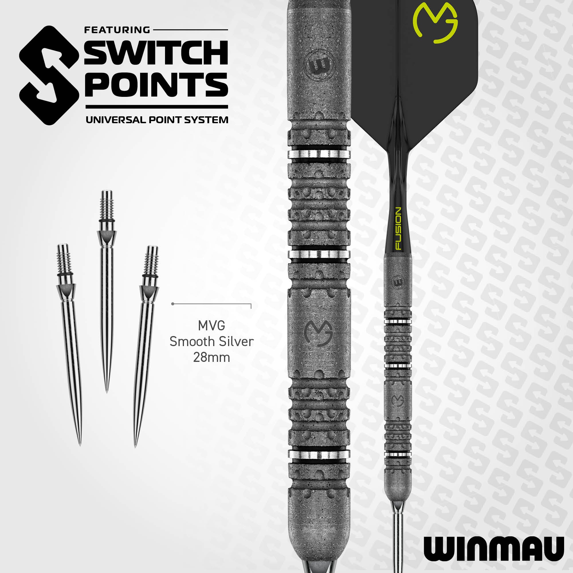 Winmau Michael van Gerwen - MVG - Signature Edition Switch Points - 90% Tungsten Darts - 22g 23g 24g