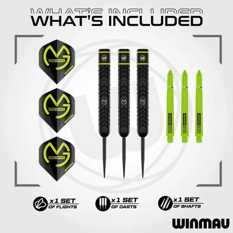 Winmau Michael Van Gerwen - MVG - SE Brass Steel Tip Darts Set - 21g