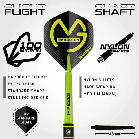 Winmau Michael Van Gerwen - MVG - SE Brass Steel Tip Darts Set - 21g