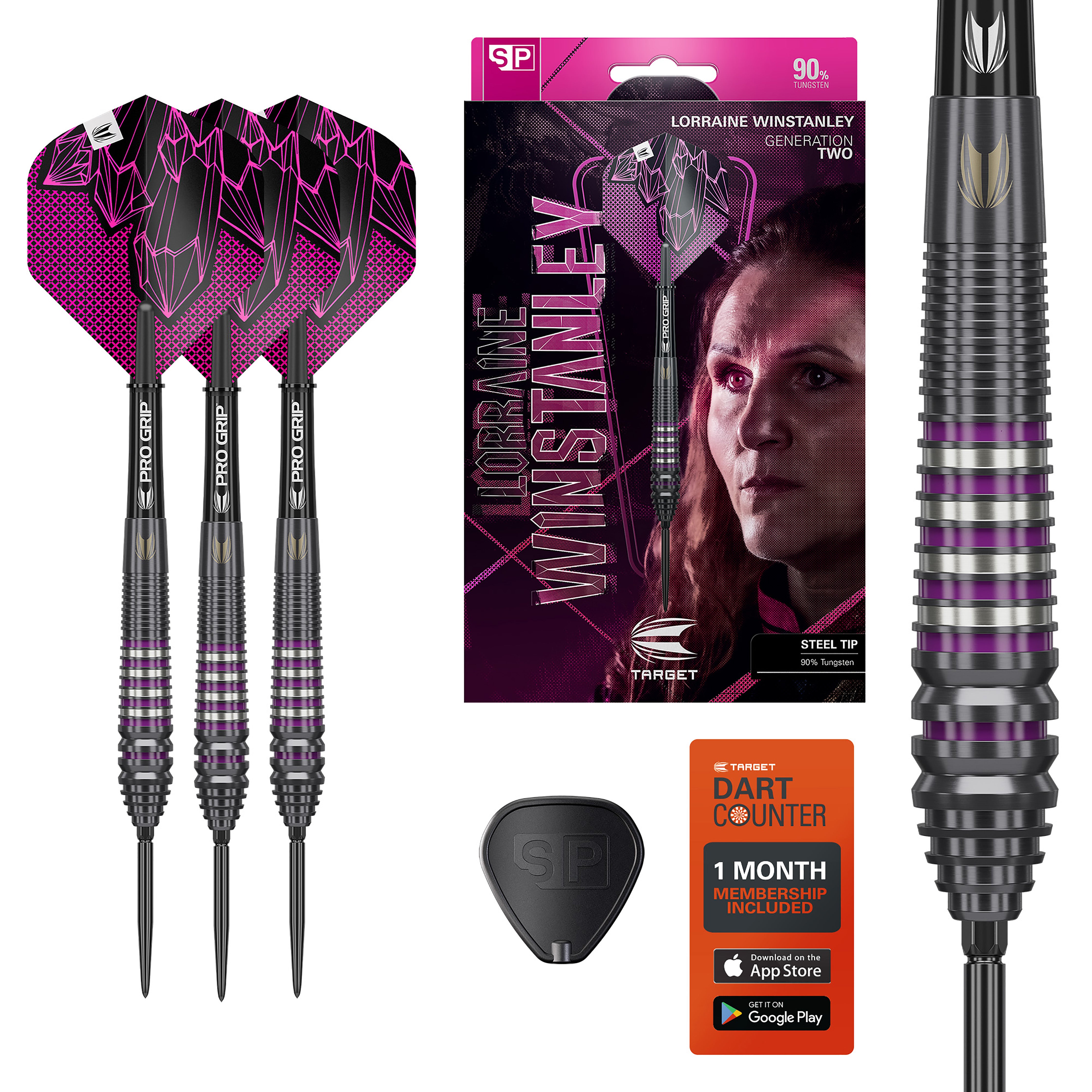 Target Lorraine Winstanley G2 - 90% Tungsten Darts - Swiss Points - 24g