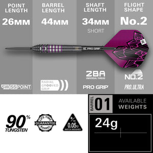 Target Lorraine Winstanley G2 - 90% Tungsten Darts - Swiss Points - 24g