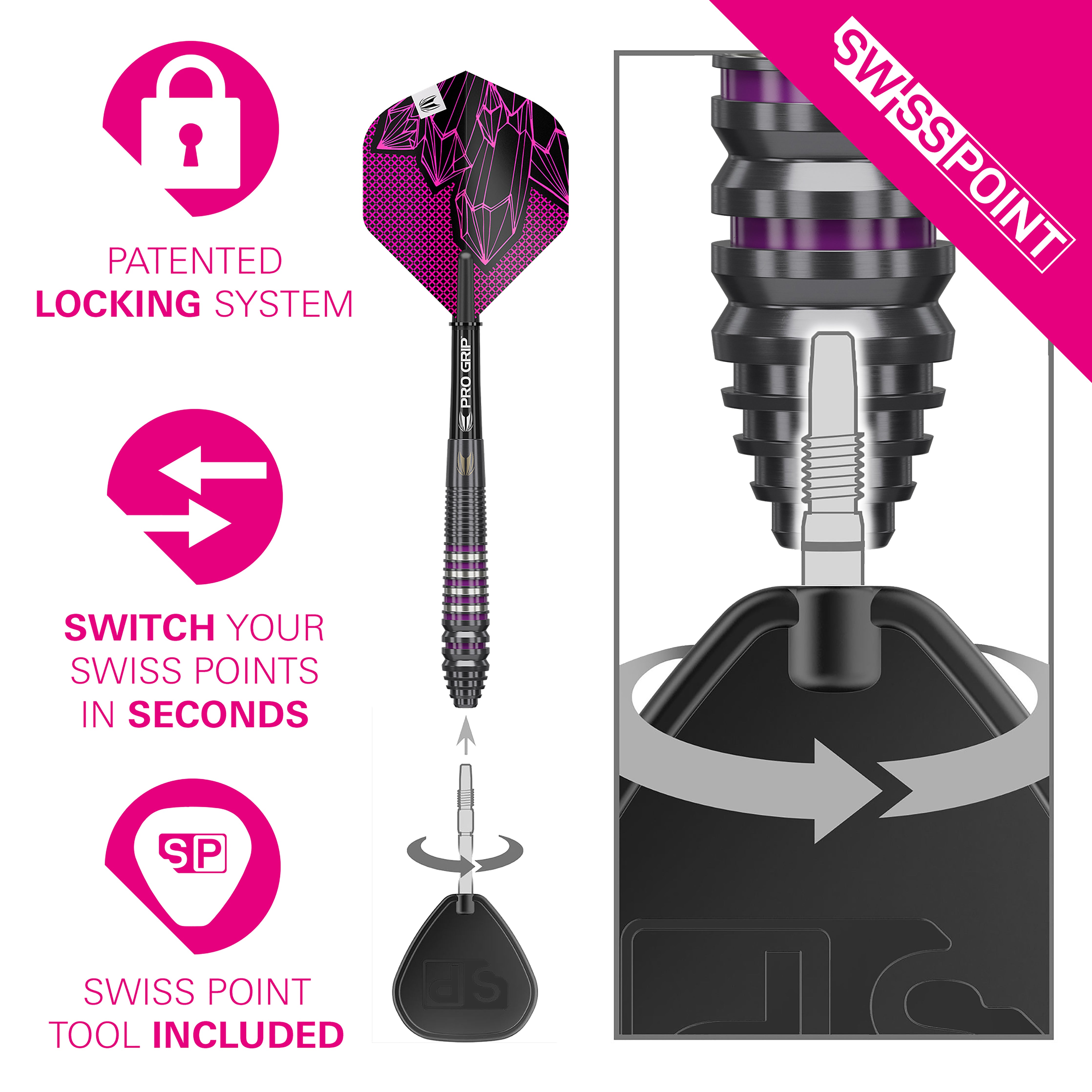 Target Lorraine Winstanley G2 - 90% Tungsten Darts - Swiss Points - 24g