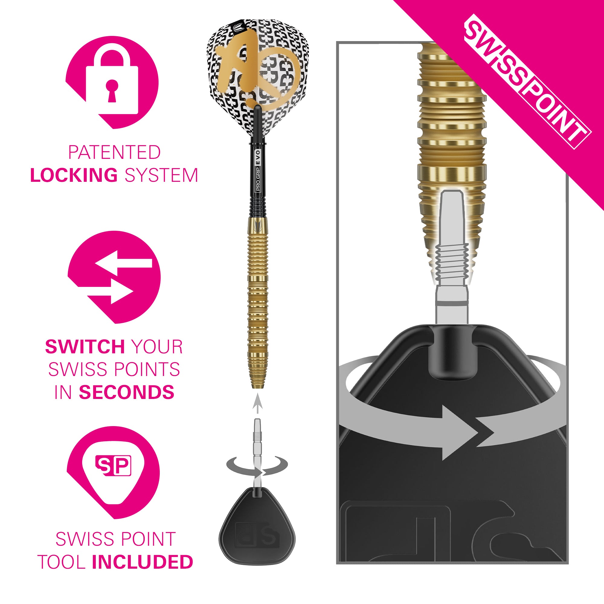 Target Bolide Envy 01 - 90% Tungsten Darts - Swiss Point - 22g 23g 24g 25g