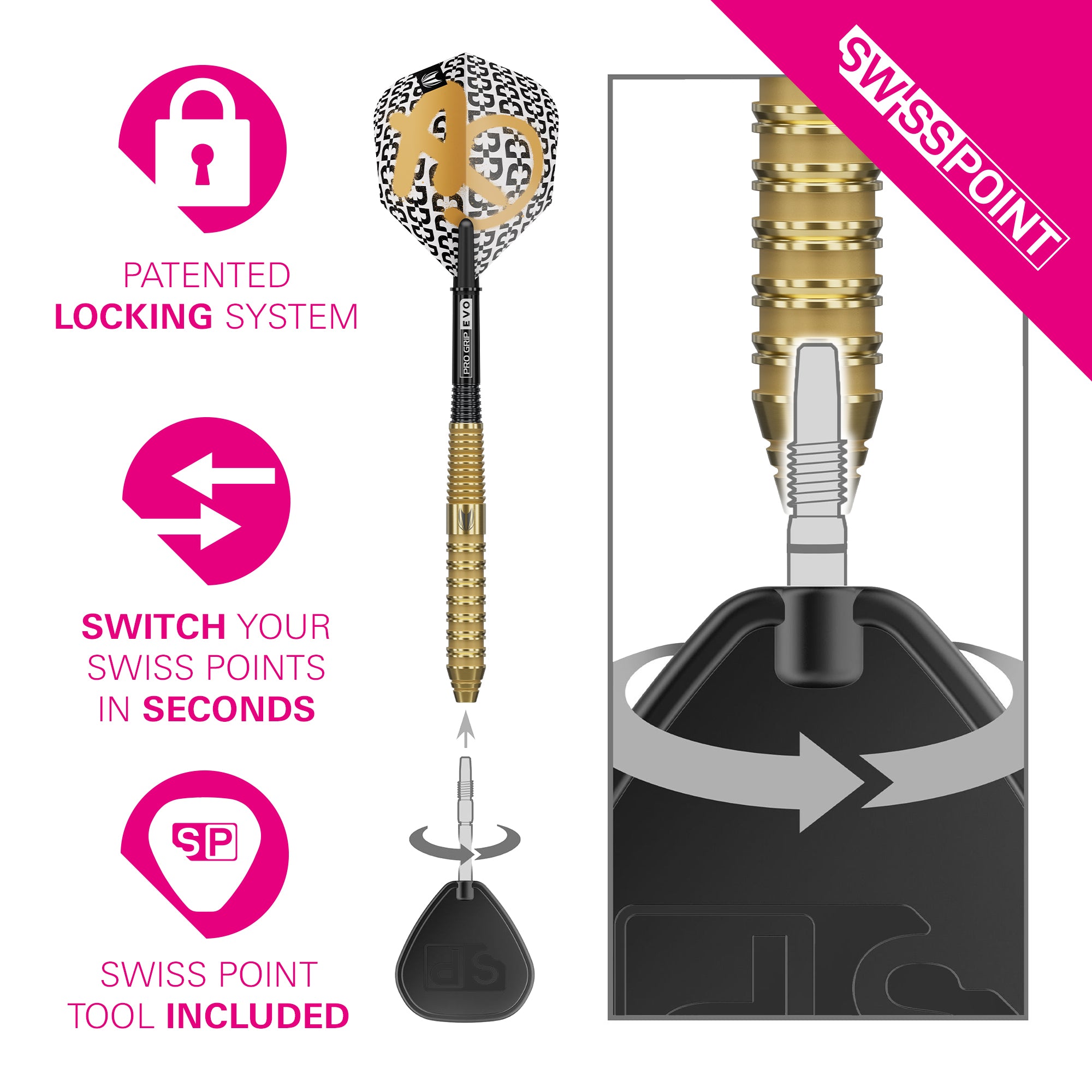 Target Bolide Envy 02 - 90% Tungsten Darts - Swiss Point - 22g 23g 24g