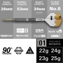 Target Redux 01 - 90% Tungsten Darts - Swiss Points - 22g 23g 24g 25g