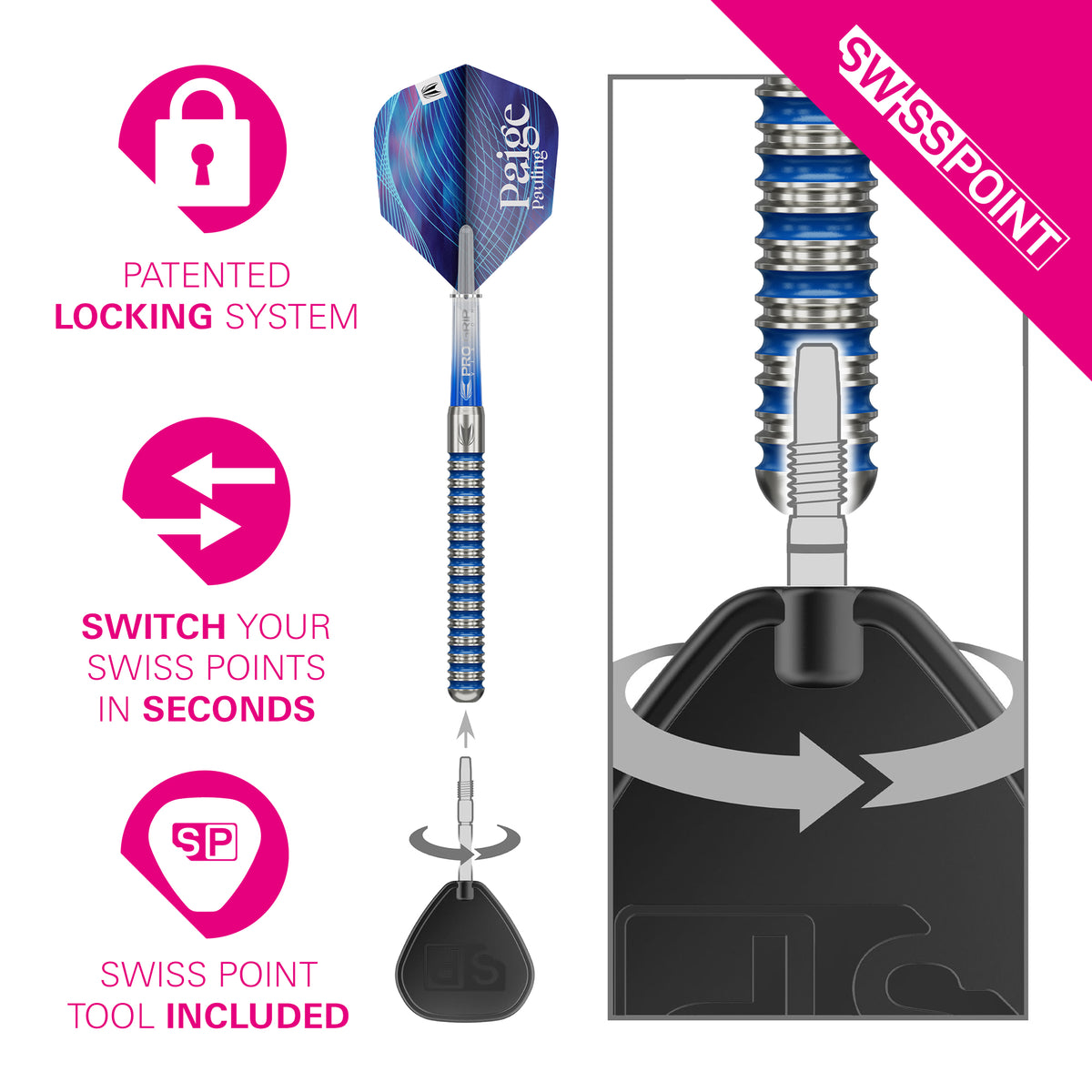 Target Paige Pauling -  90% Tungsten SP Steel Tip Darts - 22g
