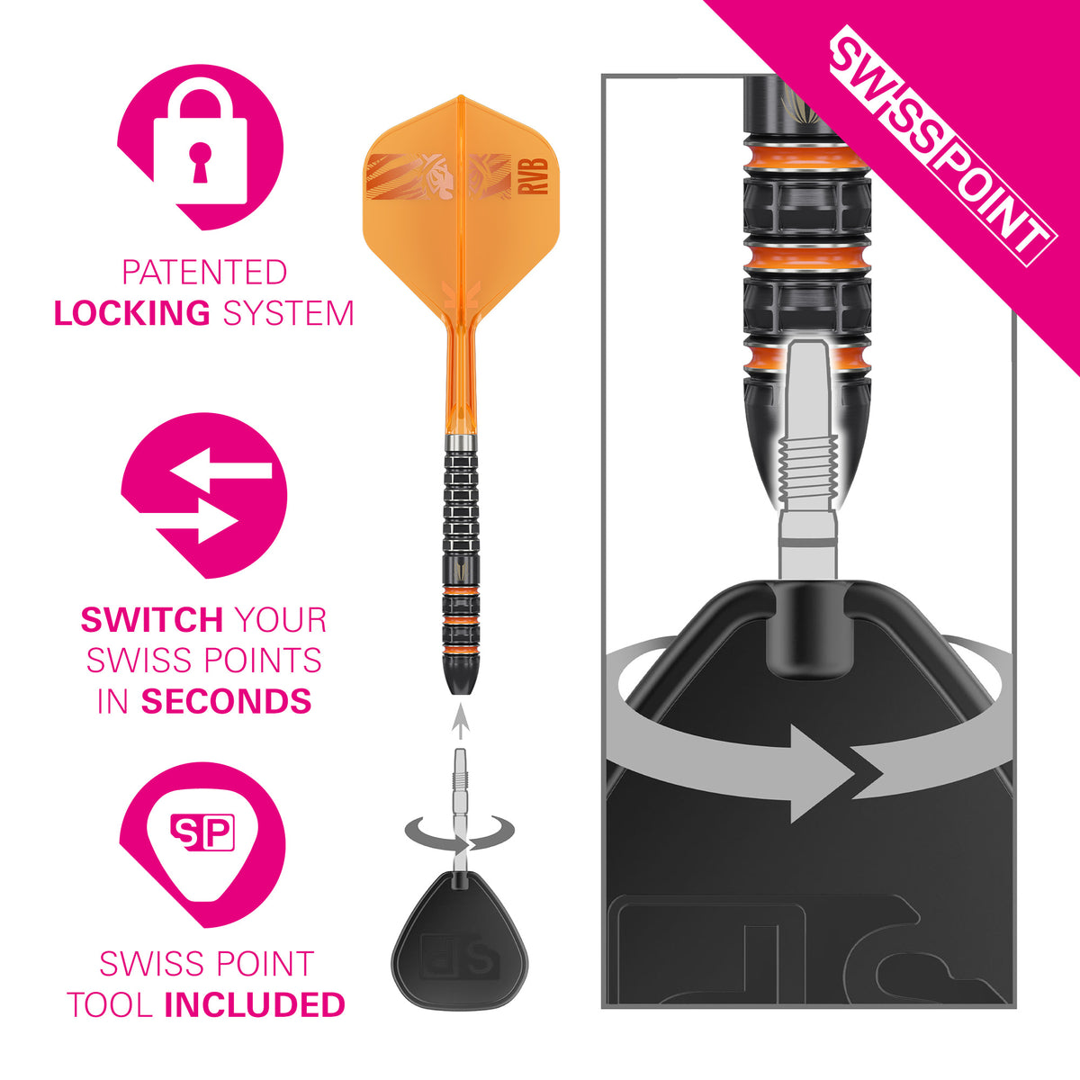 Target Raymond Van Barneveld - 95K - SP Steel Tip Darts - 21g 23g 25g