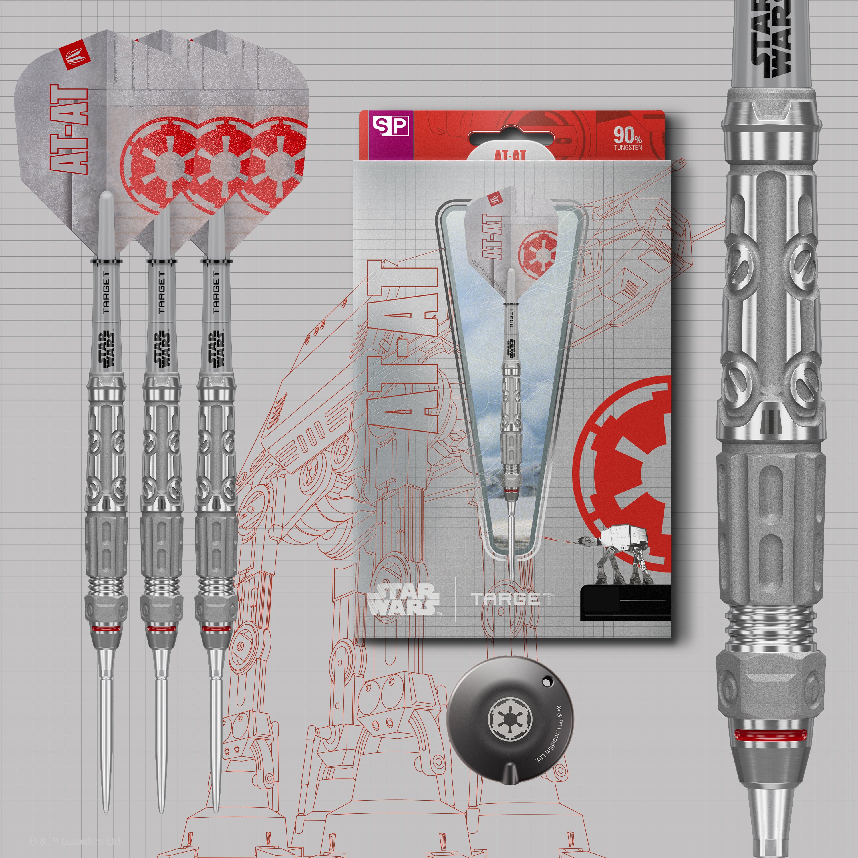 Target Darts Star Wars AT-AT - 90% Tungsten Darts - Swiss Point - 23g 24g 25g