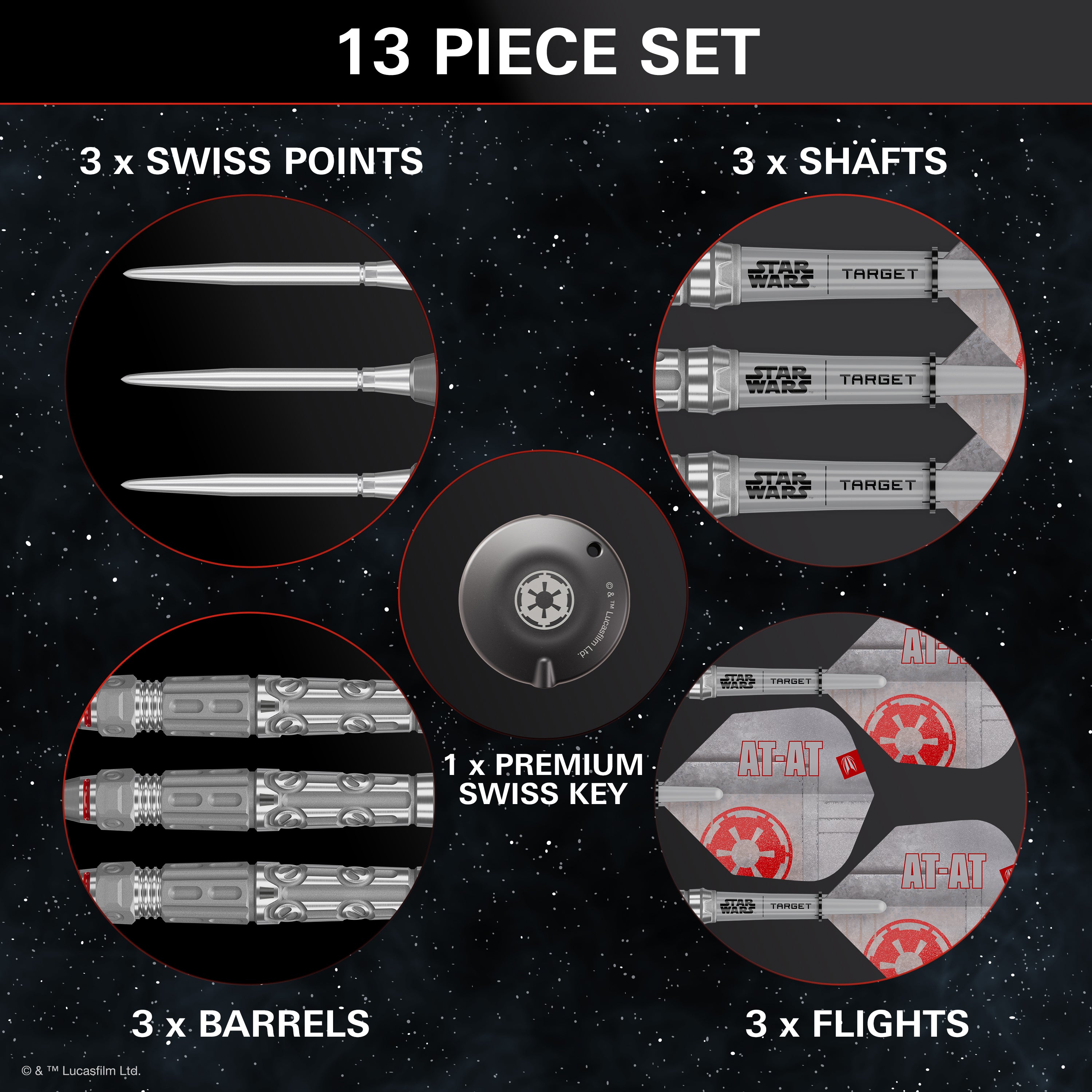 Target Darts Star Wars AT-AT - 90% Tungsten Darts - Swiss Point - 23g 24g 25g