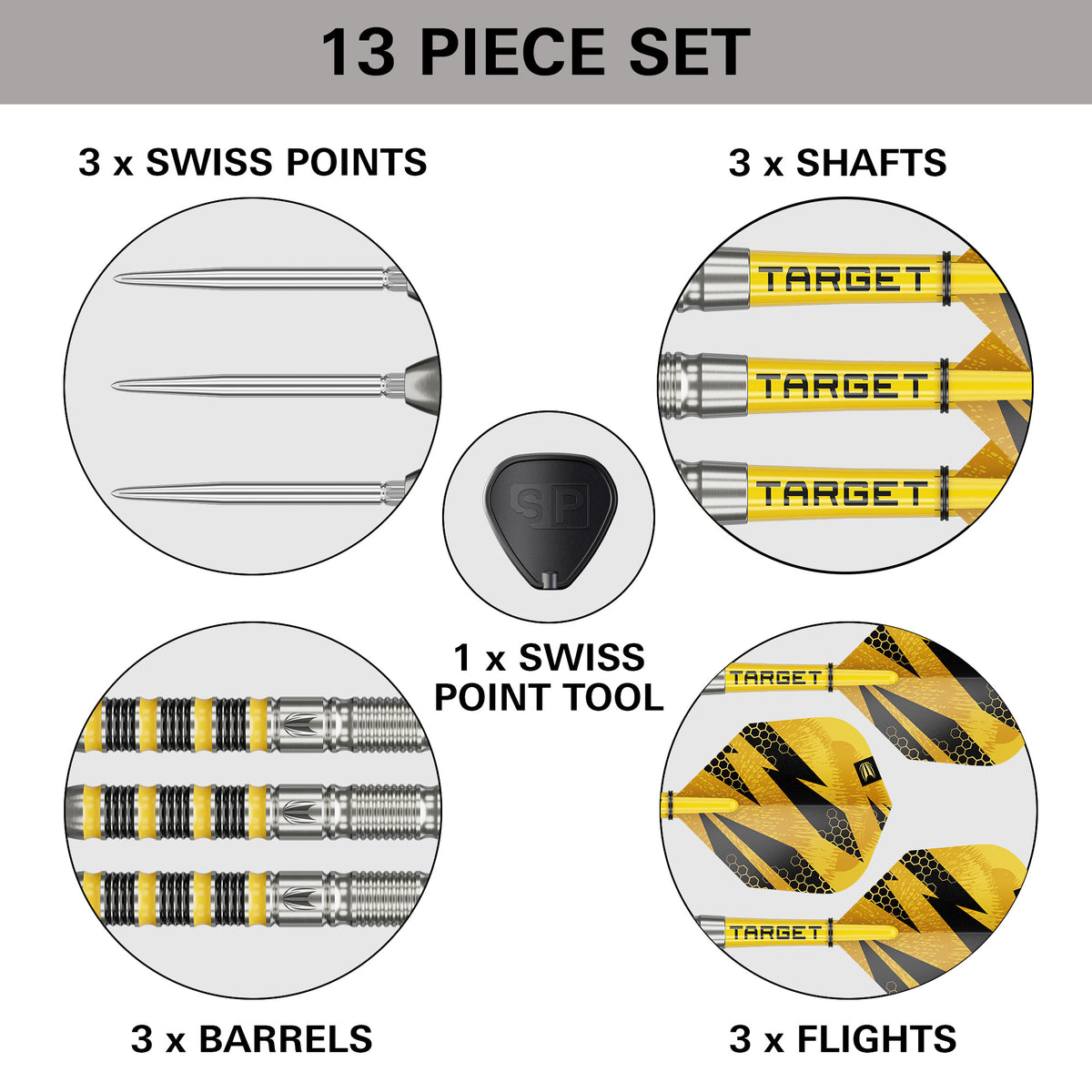 Target Buzz SP01 - 90% Tungsten Steel Tip Darts - 22g 23g 28g