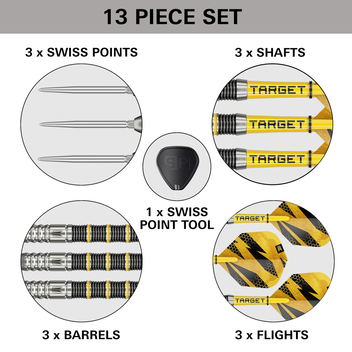Target Buzz SP02 - 90% Tungsten Steel Tip Darts - 22g 24g 26g