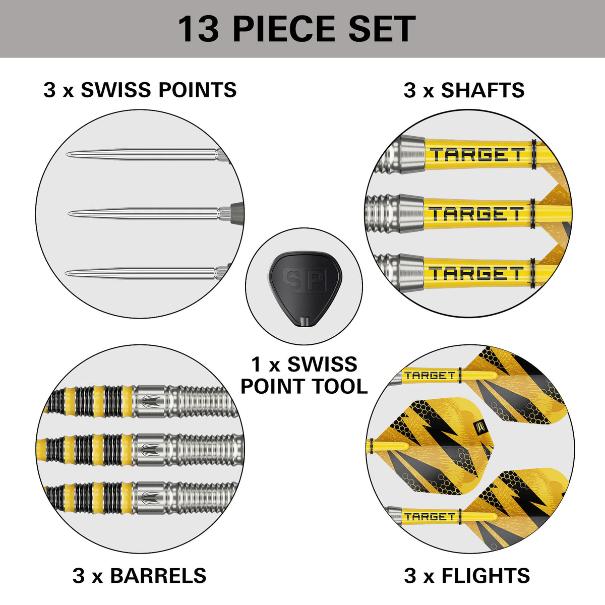 Target Buzz SP03 - 90% Tungsten Steel Tip Darts - 23g 25g