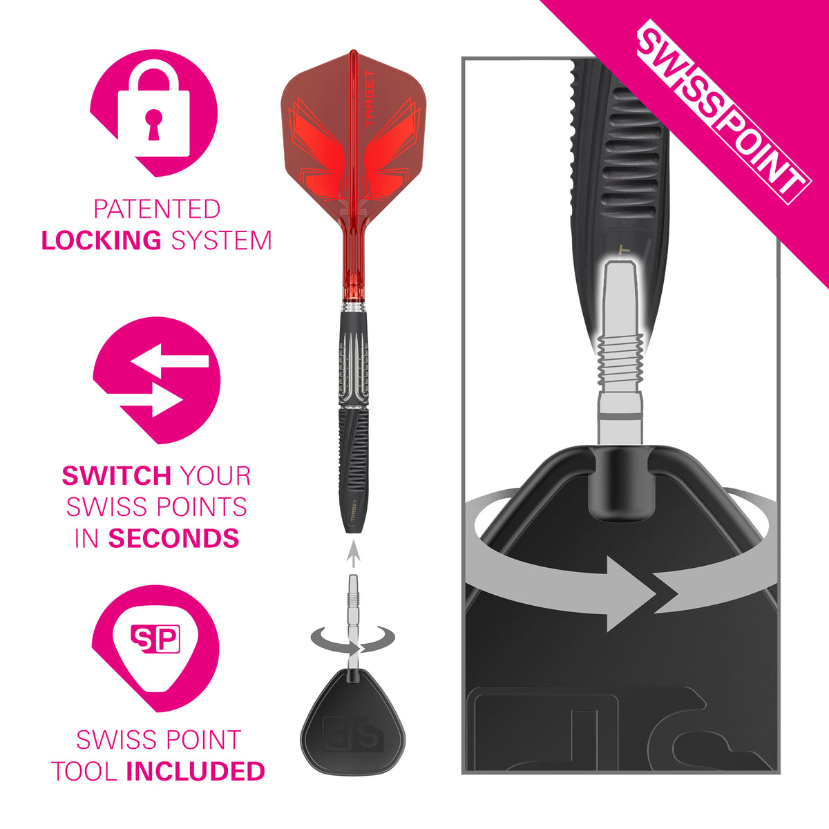 Target Shift - 90% Tungsten - SP Steel Tip Darts - 23g 24g 25g