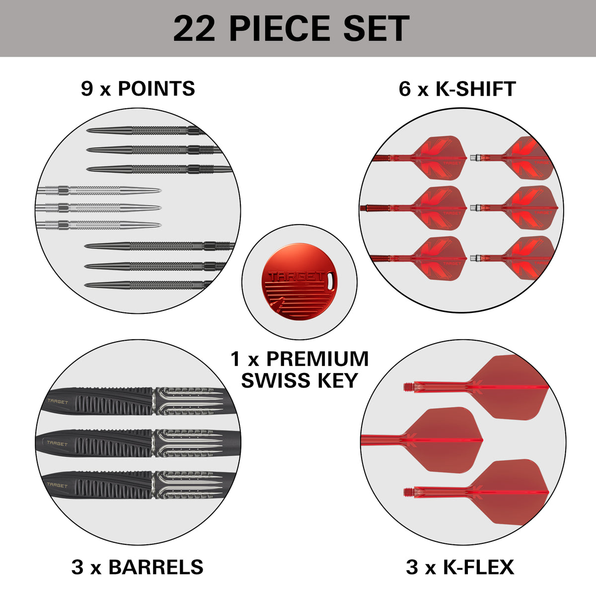 Target Shift - 90% Tungsten - SP Steel Tip Darts - 23g 24g 25g