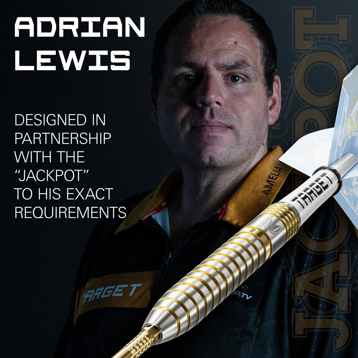 Target Adrian Jackpot Lewis - Showdown -  95% Tungsten SP Steel Tip Darts - 23g 25g