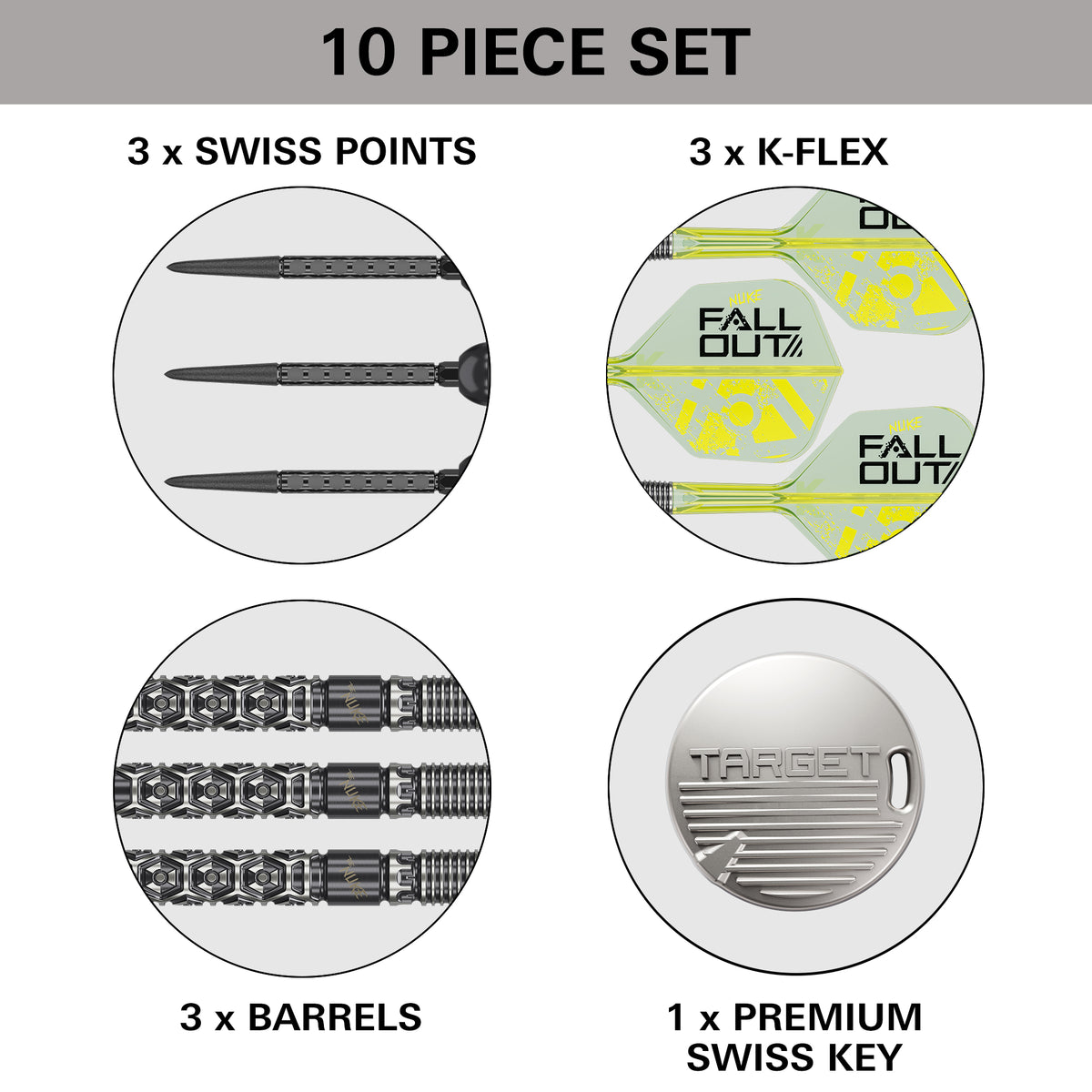 Target Luke Littler - The Nuke - Fallout -  90% Tungsten SP Steel Tip Darts - 22g 23g 24g