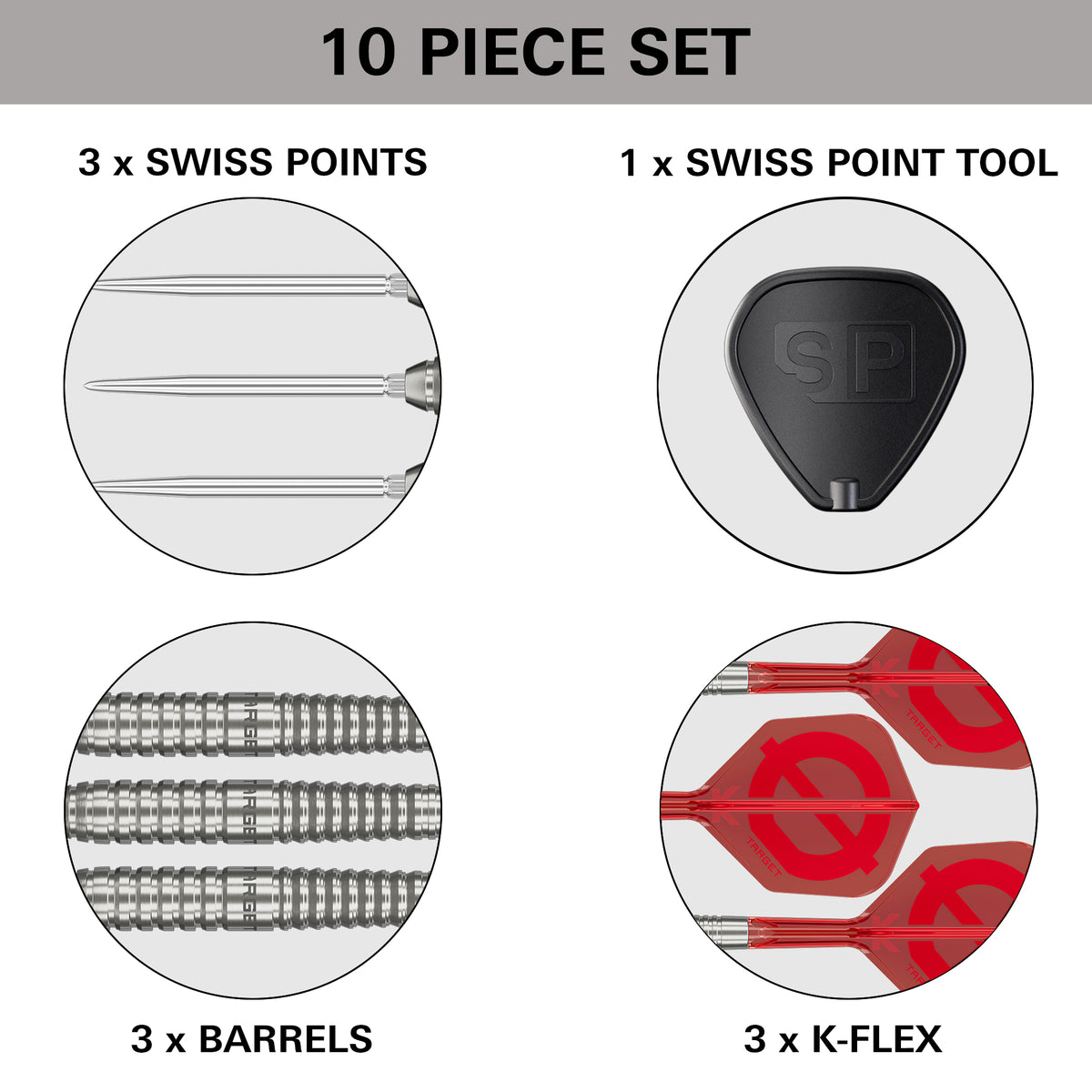 Target Group O 01 - 50% Tungsten SP Steel Tip Darts Set - 22g 23g 24g
