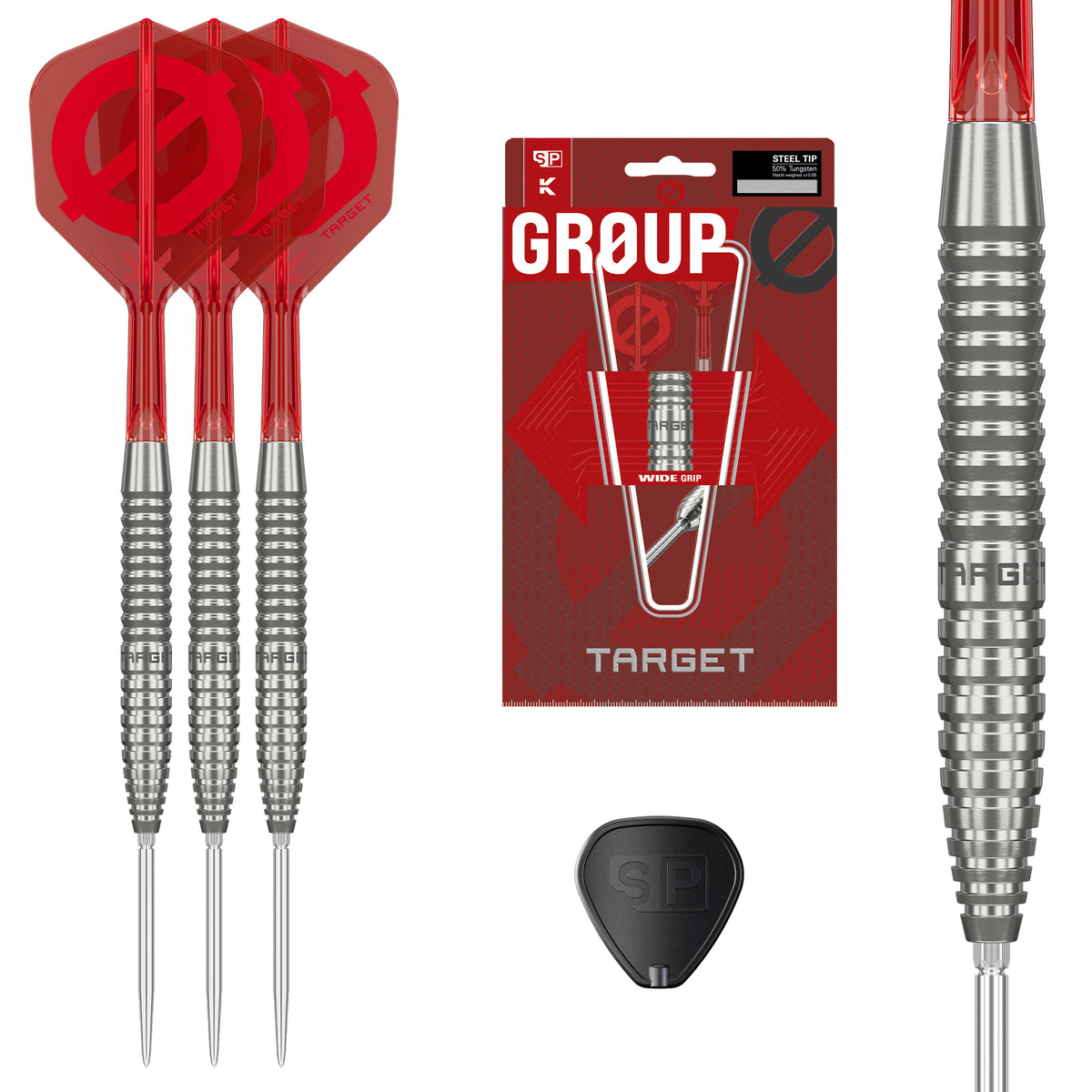 Target Group O 02- 50% Tungsten SP Steel Tip Darts Set - 21g 23g 25g