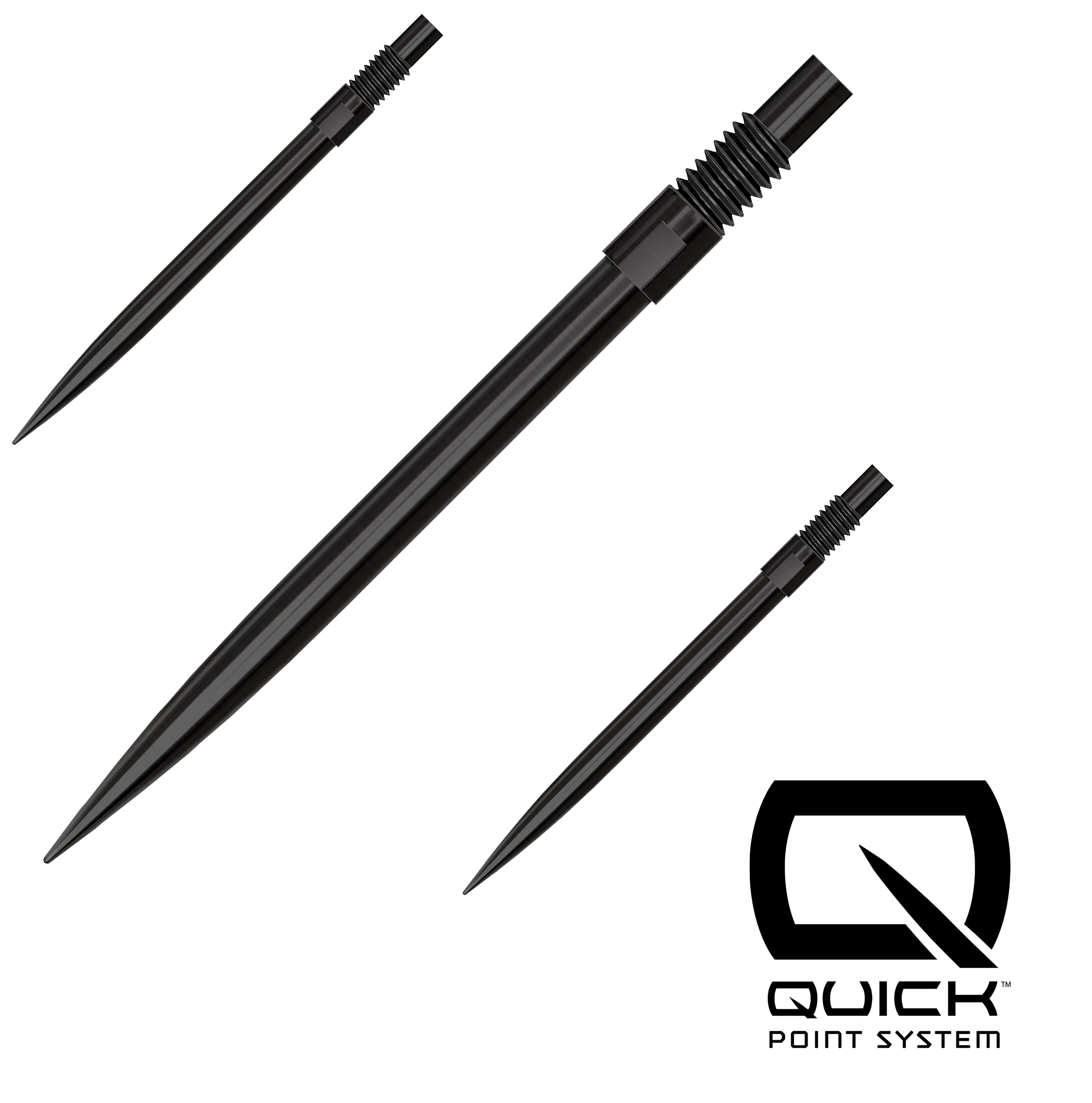 Harrows Quick Points - Black - 30mm 35mm 40mm
