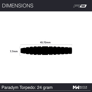 Red Dragon Paradym Torpedo Steel Tip Darts - 90% Tungsten - 24g 26g