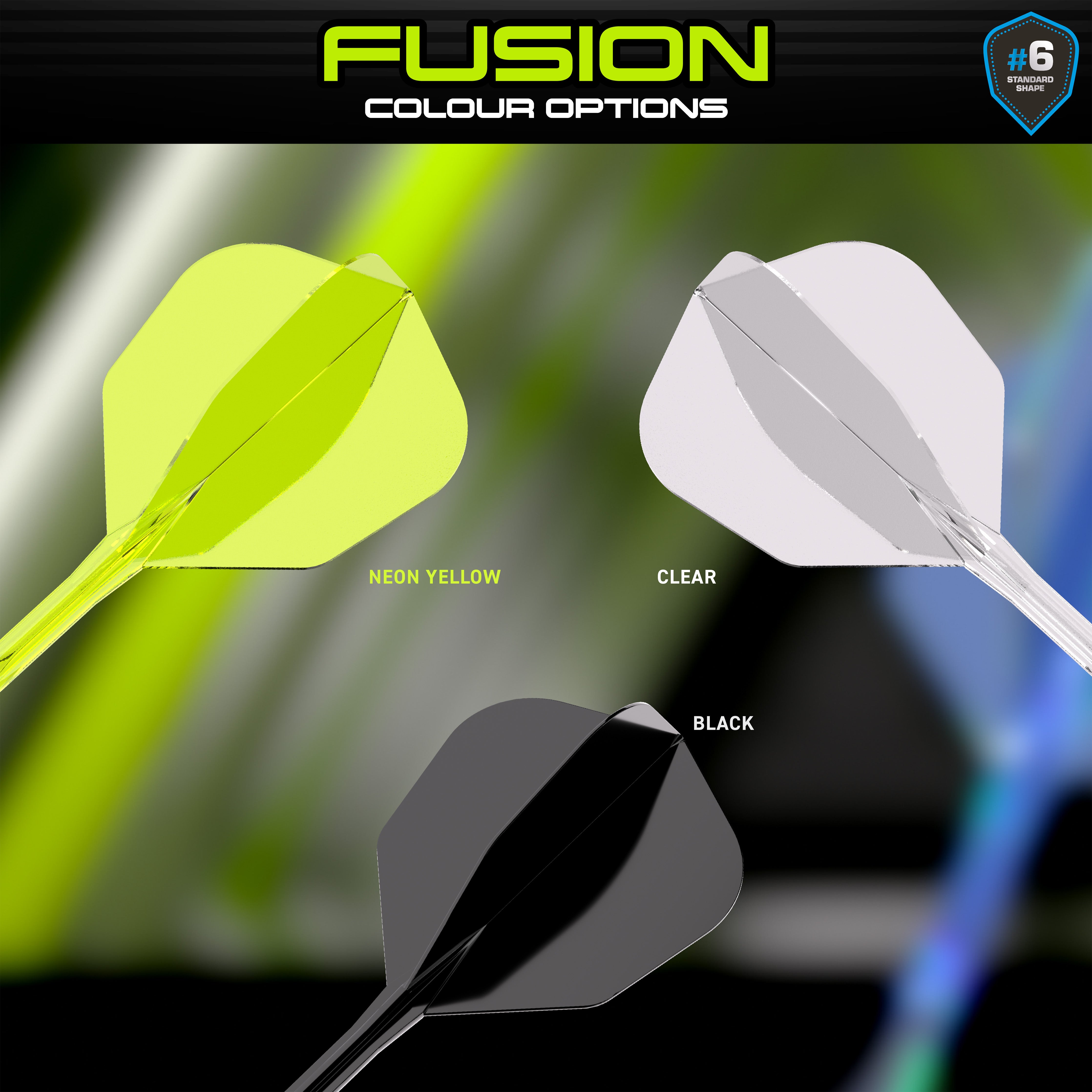Winmau Fusion Integrated Flight & Shaft System - No6 - Black