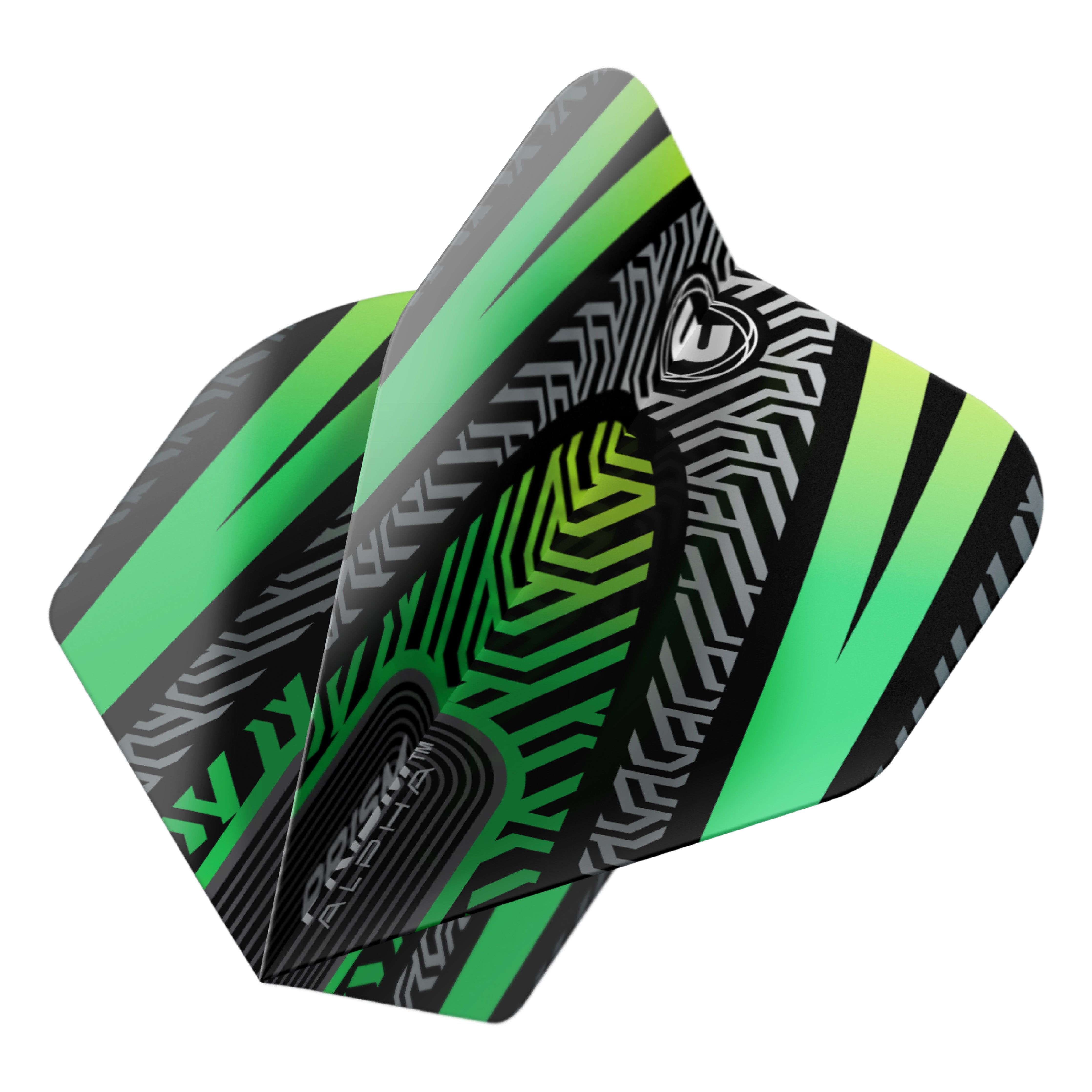 Winmau Prism Alpha Extra Thick Dart Flights - Standard No2 - Black & Green