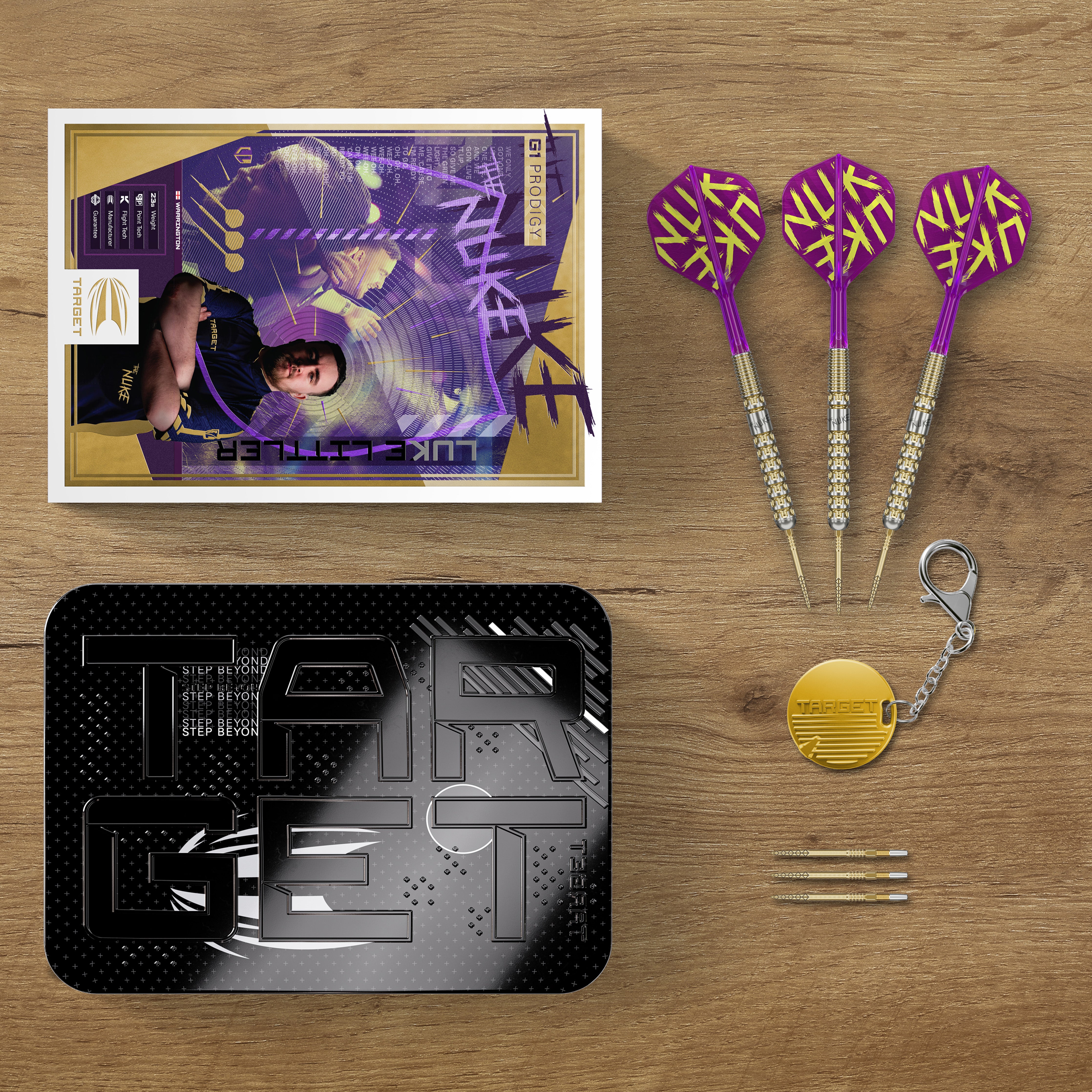 Target Luke Littler G1 Prodigy Steel Tip Darts 2024 - 95% Tungsten - 2