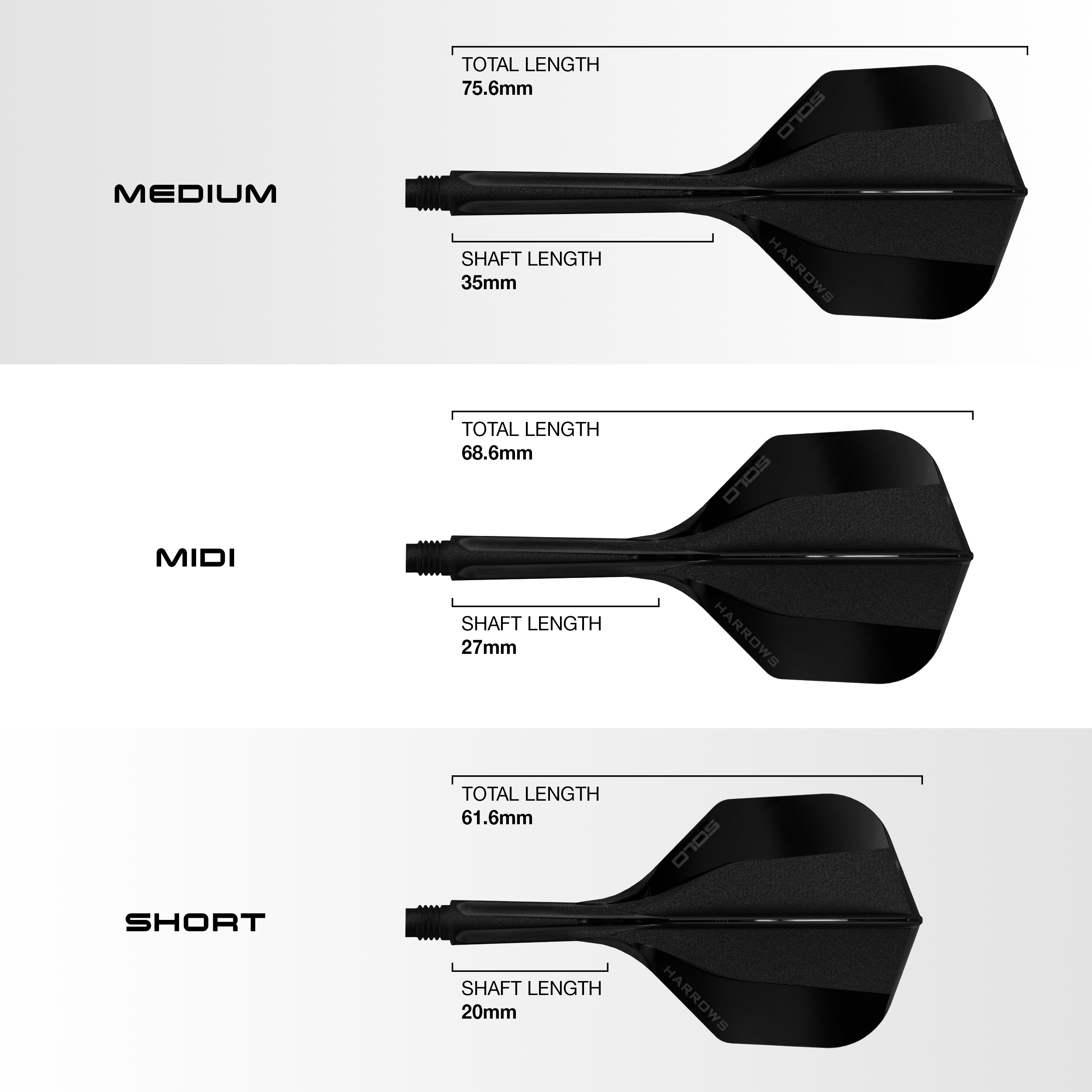 Harrows Solo Integrated Dart Flight & Shaft System - Black