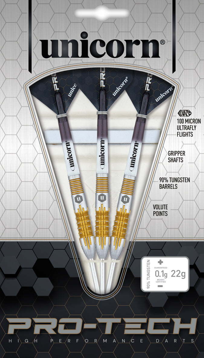 Unicorn Pro-tech Style 1 Steel Tip Darts Set - 90% Tungsten - 20g 22g 24g