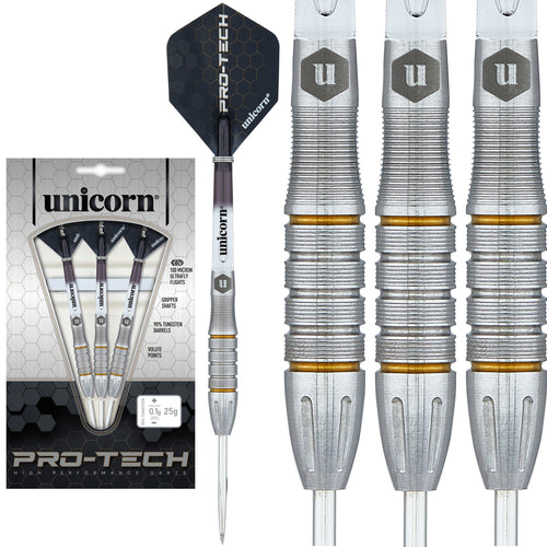 Unicorn Pro-tech Style 5 Steel Tip Dart Set - 90% TUNGSTEN - 25g